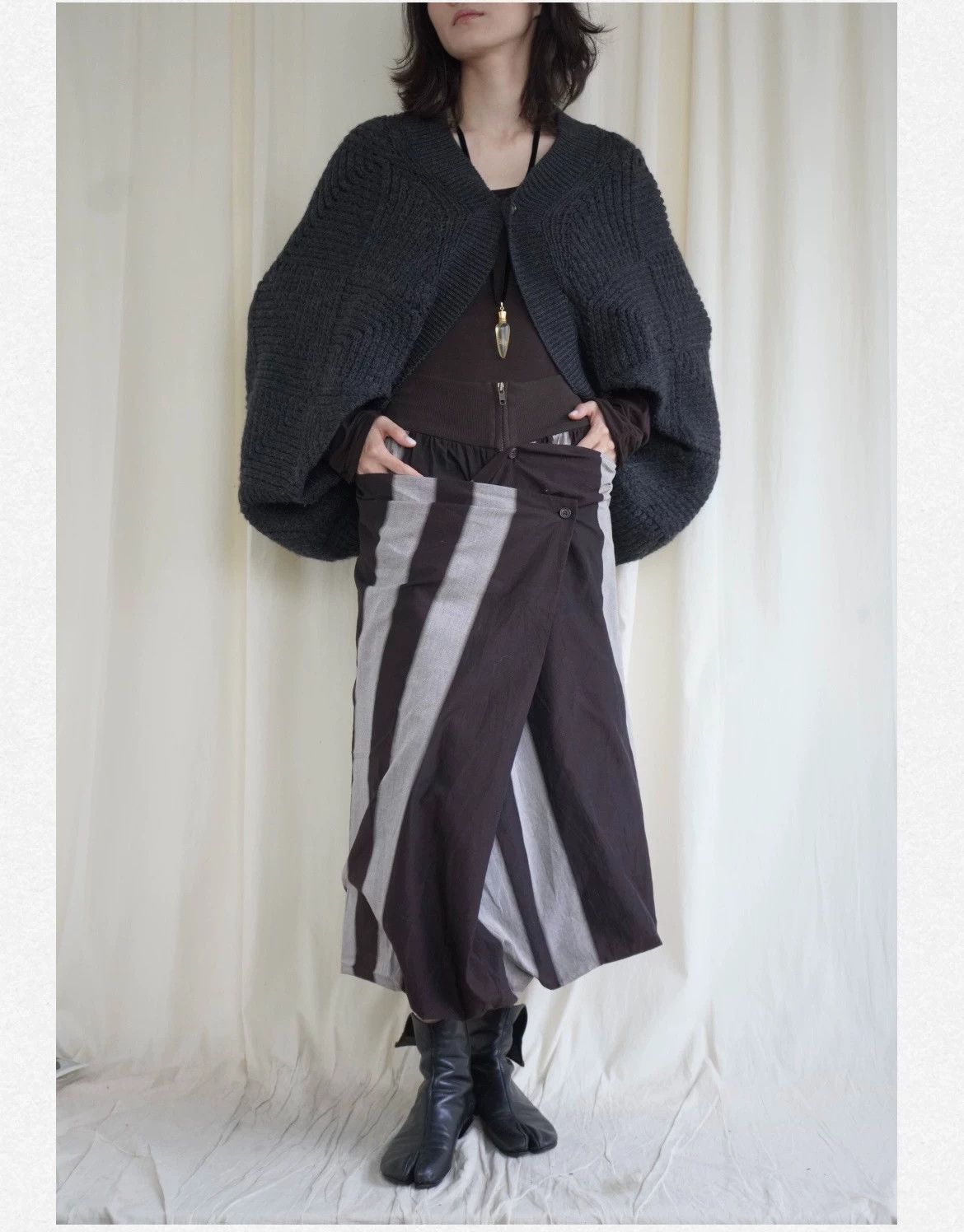Junya Watanabe Junya Watanabe 2000s Batwing Cape Wool Cardigan Size ONE SIZE - 1 Thumbnail