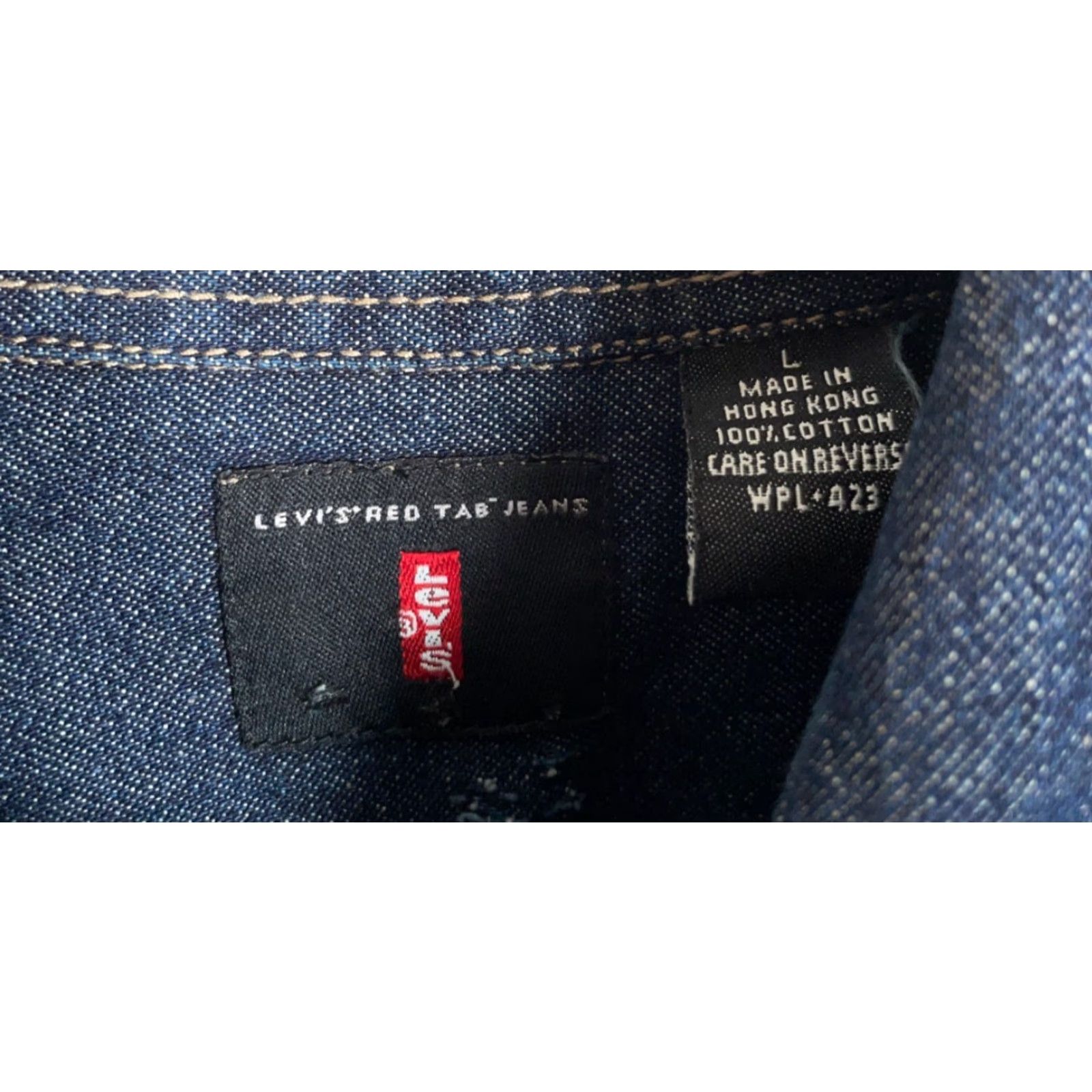 Levi's VINTAGE Levi's Denim Work Shirt Men Large Dark Blue Cotton Long Sleeve Y2K 90s Grunge Size US L / EU 52-54 / 3 - 3 Thumbnail