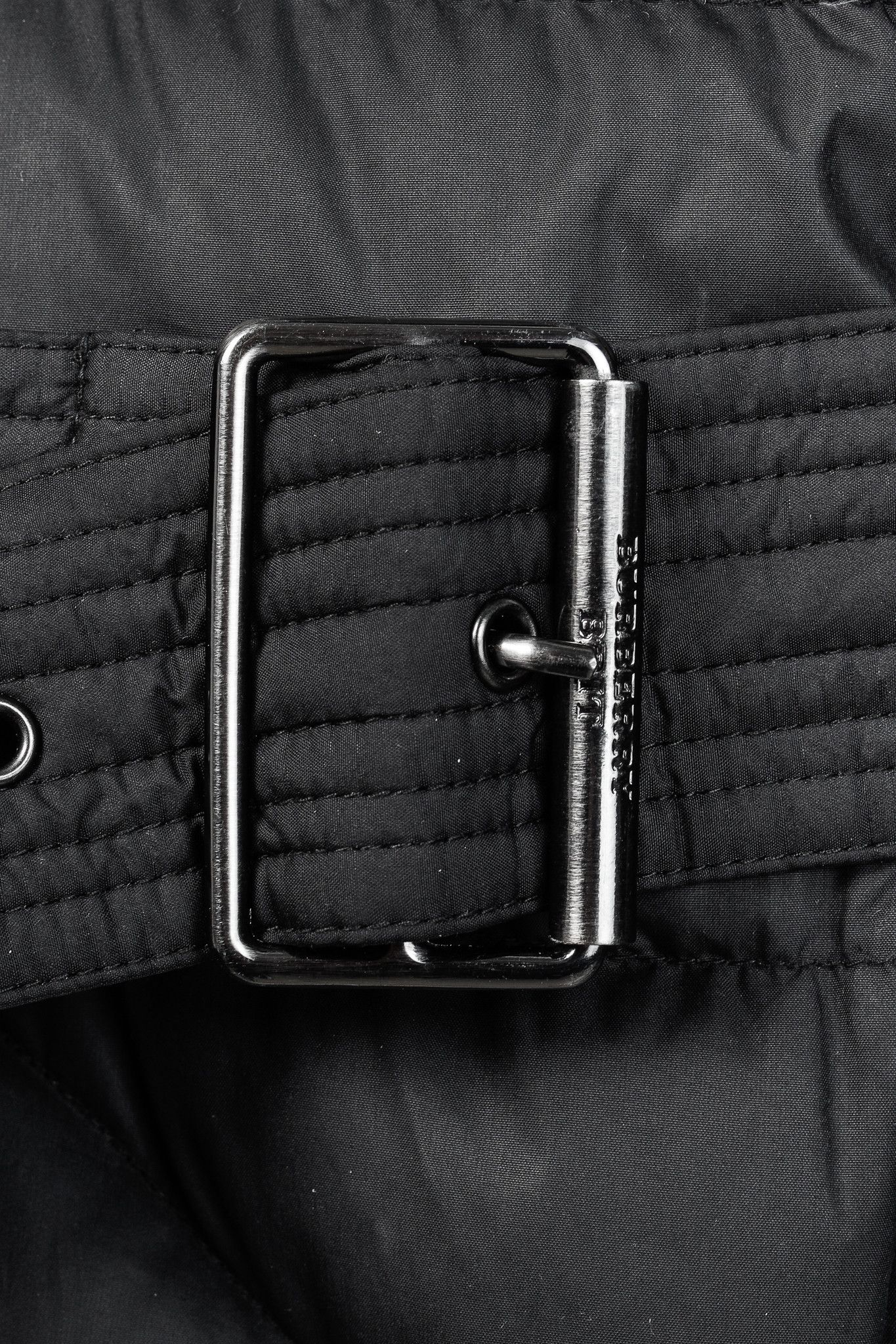 Burberry Burberry Brit Charcoal Leather-Trim Belted Puffer Jacket Size XS / US 0-2 / IT 36-38 - 10 Thumbnail