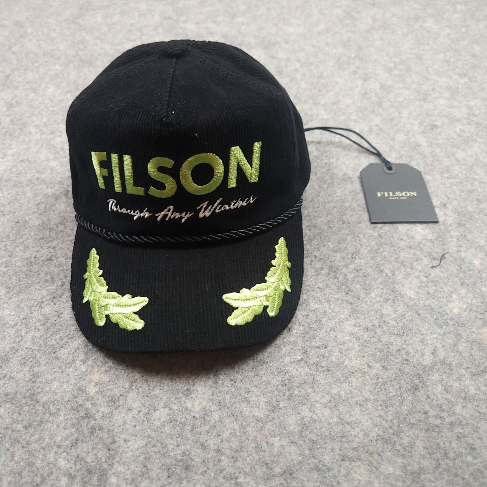 Filson Filson Trucker Hat Men Black Corduroy Embroidered Rope Adjustable Outdoor Forester One Size Size ONE SIZE - 2 Thumbnail