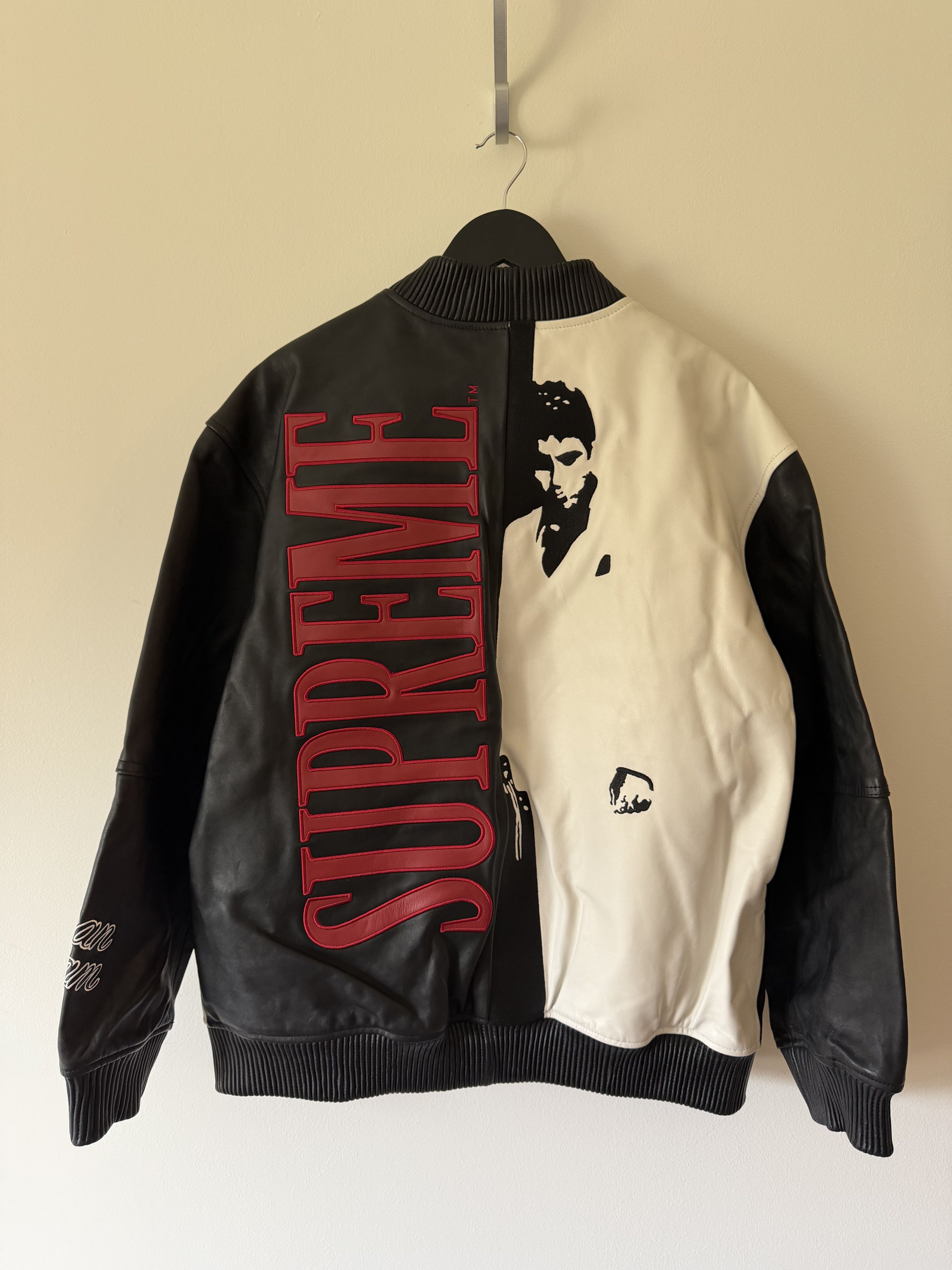 Supreme Supreme Scarface Embroidered Leather Jacket in Black Size US XL / EU 56 / 4 - 7 Thumbnail