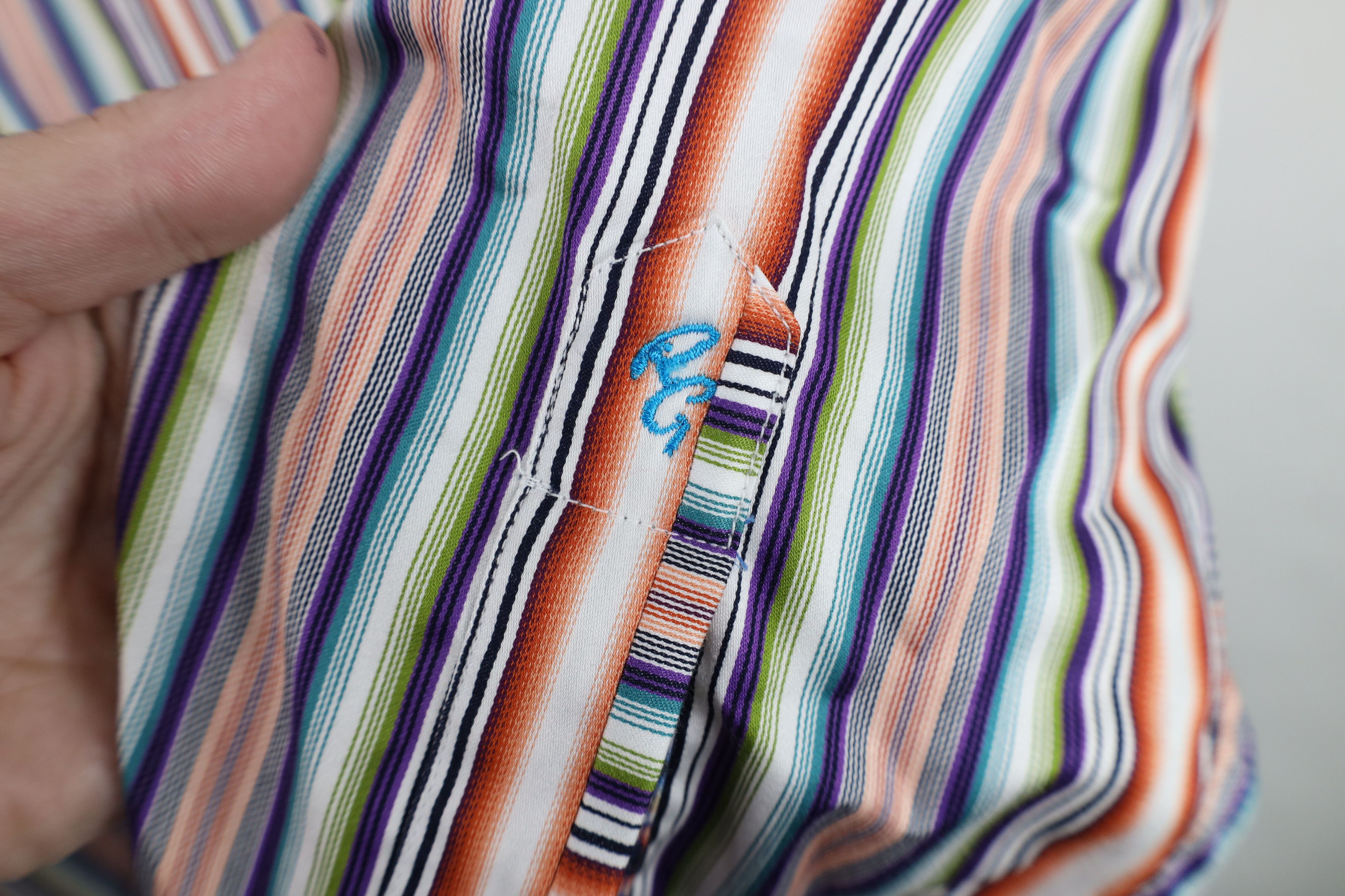 Robert Graham Robert Graham Fit Rainbow Striped Flip Cuff Button Shirt Size US XXL / EU 58 / 5 - 6 Thumbnail