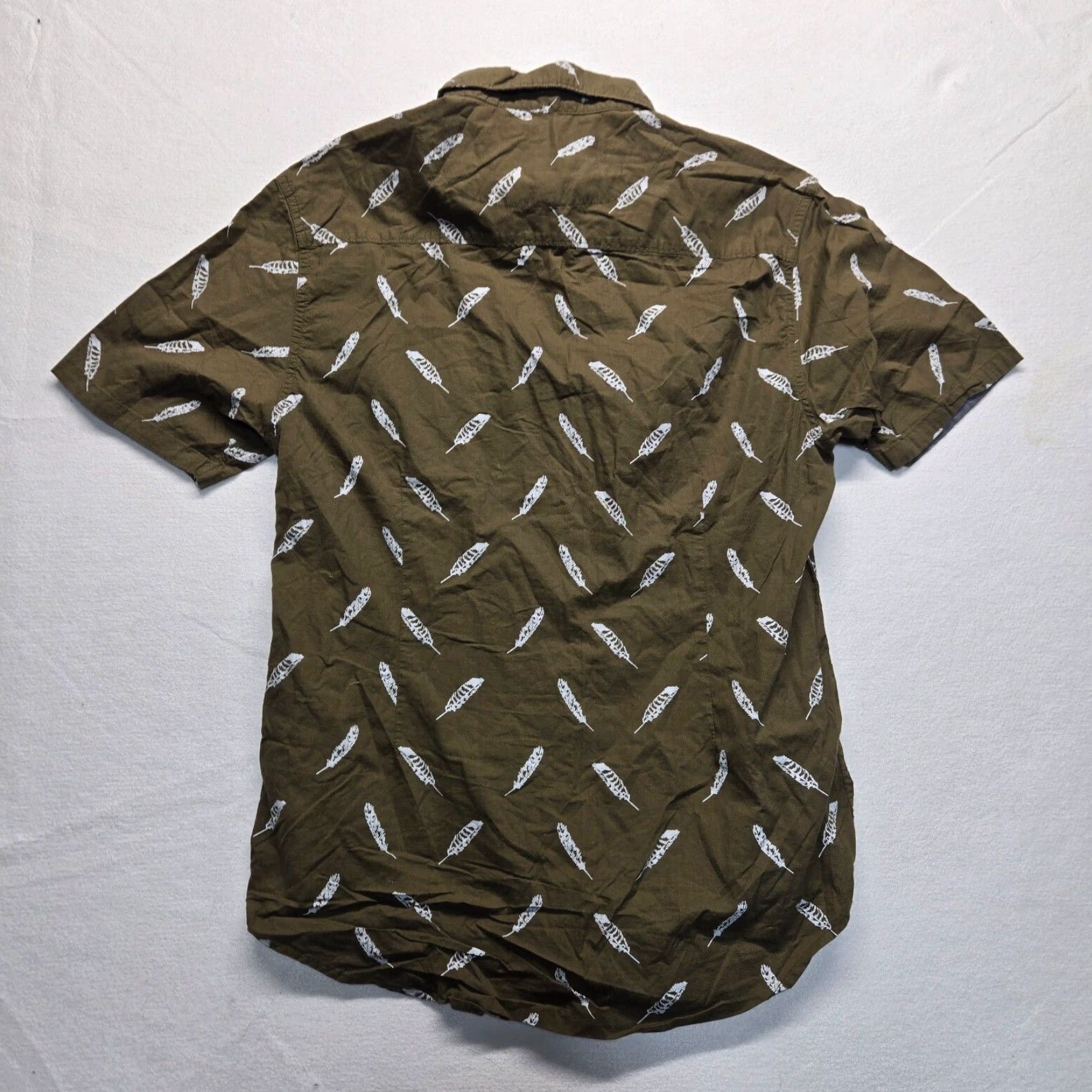 Carbon Carbon Shirt Hawaiian Button-Up Short Sleeve Casual Pocket Adult Men XL Brown Size US XL / EU 56 / 4 - 7 Thumbnail