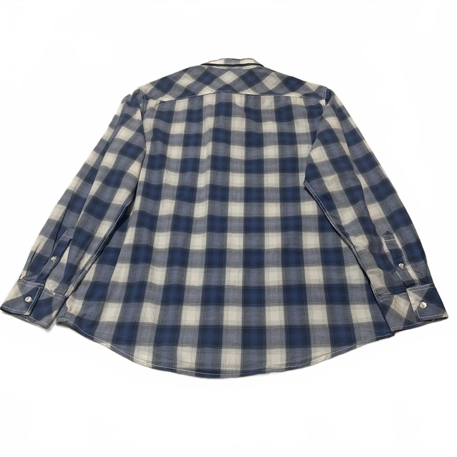 American Rag American Rag Men's XL Blue White Plaid Long Sleeve Shirt Size US XL / EU 56 / 4 - 2 Thumbnail