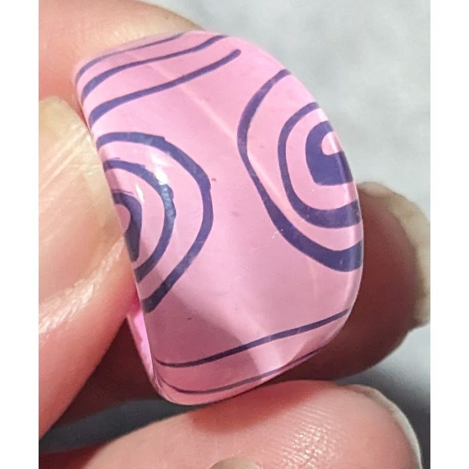 Other Bubblegum Pink And Purple Abstract Swirl Retro Chunky Ring S Size ONE SIZE - 13 Thumbnail