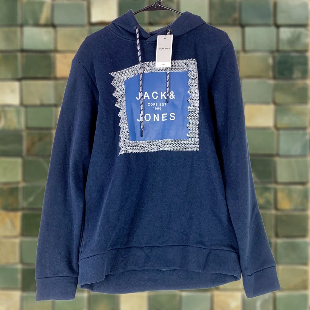 Jack & Jones VINTAGE Jack & Jones Logo Core Hoody Sweatshirt Navy Blue Mens Large Size US L / EU 52-54 / 3 - 1 Thumbnail