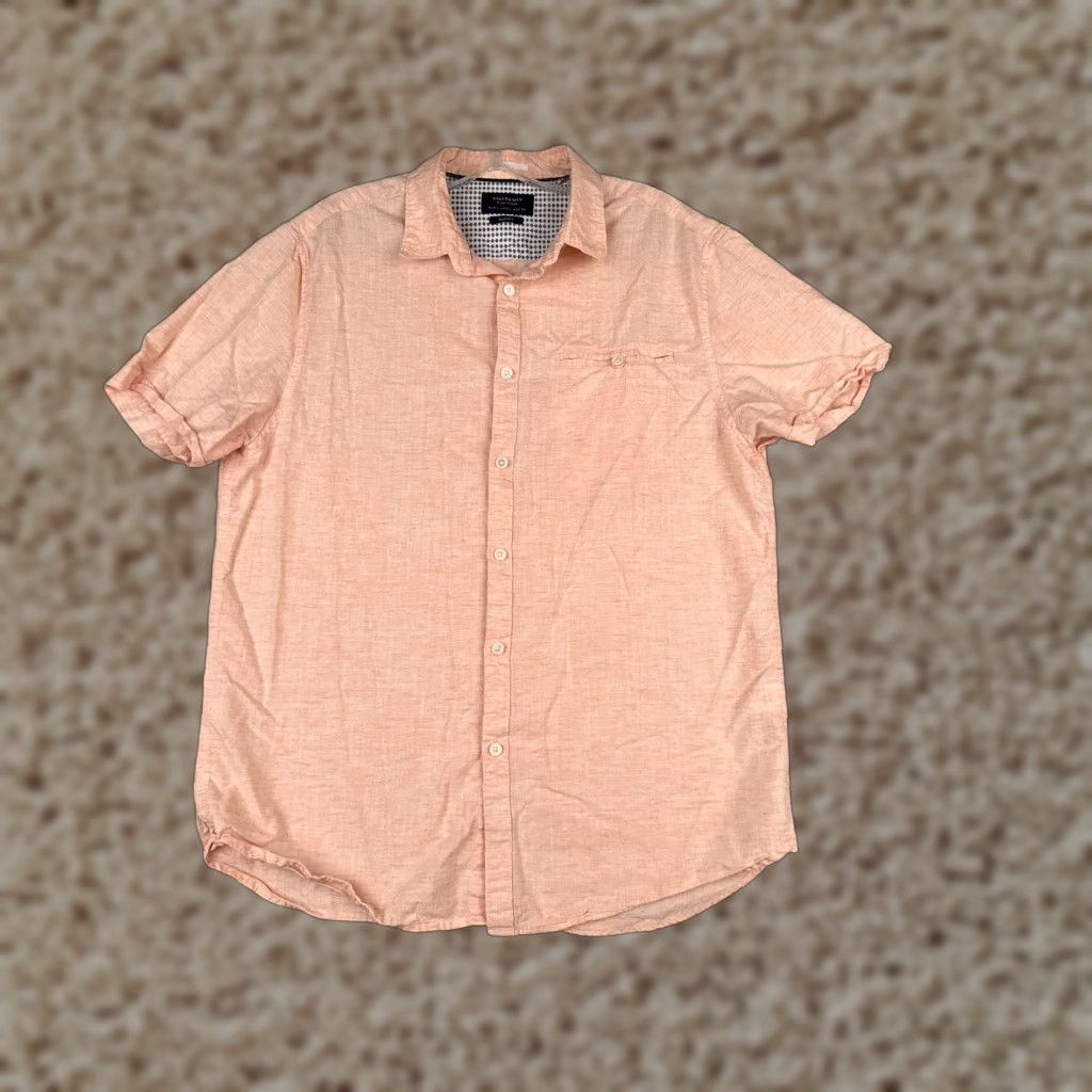 Vintage Cactus Man Shirt Adult Large Pink Orange slim Fit Cotton Lyocell Blend Size US L / EU 52-54 / 3 - 1 Thumbnail