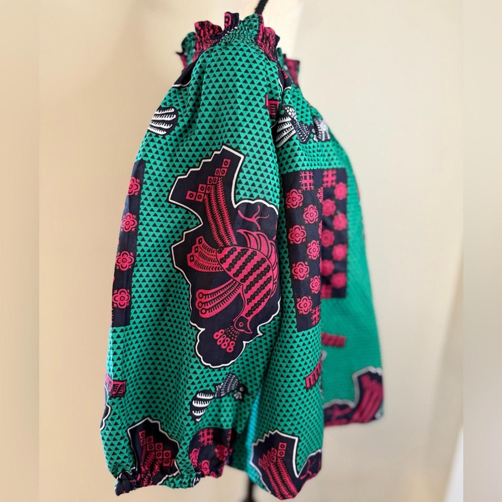 Other Handmade boho blouson top bird polka dot novelty print M/L Size M / US 6-8 / IT 42-44 - 3 Thumbnail