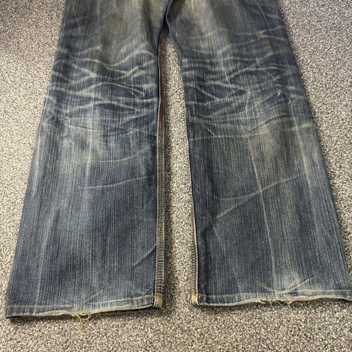 Seditionaries Vintage y2k Baggy Edwin 424XV Orange Stich Distressed Denim Size US 32 / EU 48 - 12 Thumbnail