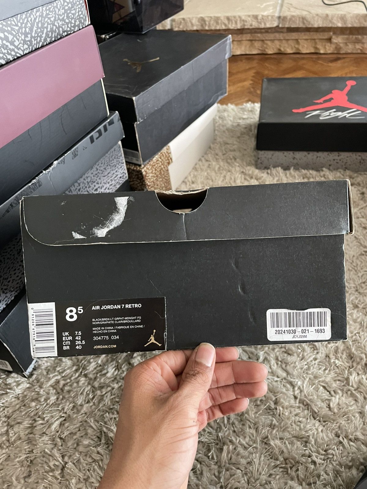 Jordan Brand Jordan 7 Bordeaux 2015 Size US 8.5 / EU 41-42 - 12 Thumbnail