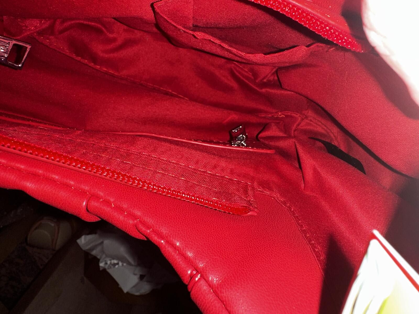 Unknown London Badgley Mishka Red Leather Hobo Bag with Metal Accent Size ONE SIZE - 5 Thumbnail