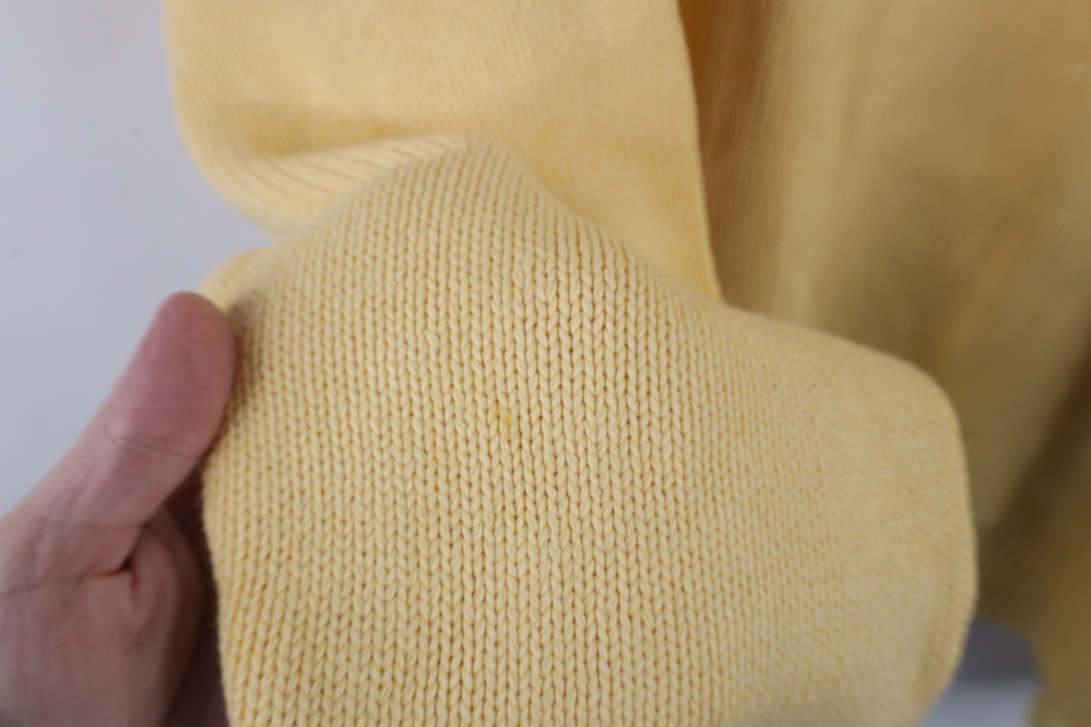 Vintage Vintage 90s Streetwear Blank Cotton Knit Sweater Yellow Size US L / EU 52-54 / 3 - 7 Thumbnail