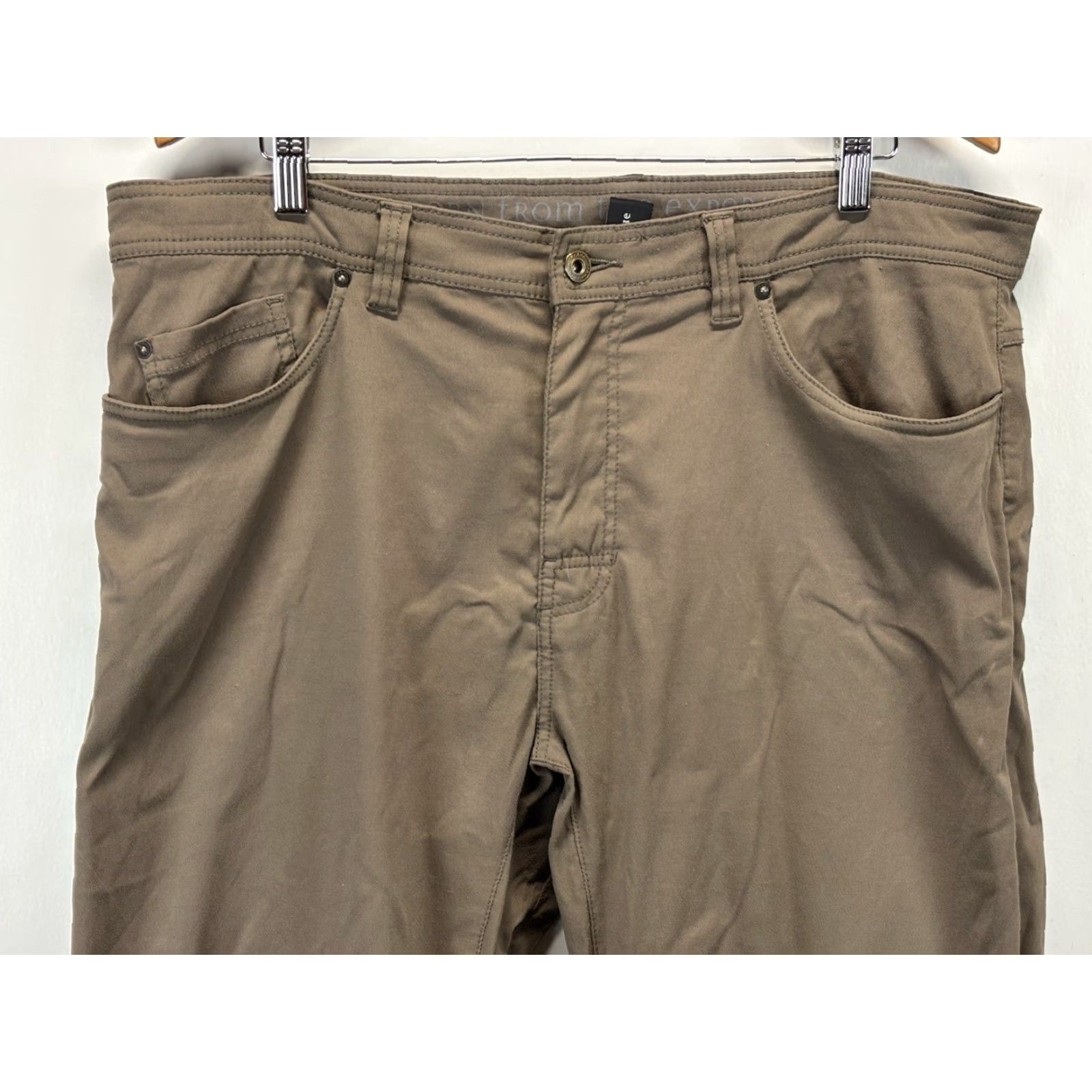Prana VINTAGE? No — Actually Prana Brion Hiking Pants Slim Fit Men’s Size 38x32 Brown Nylon Stretch - 40" Waist Inseam 32" Regular, Hiking, Men Size US 38 / EU 54 - 2 Thumbnail