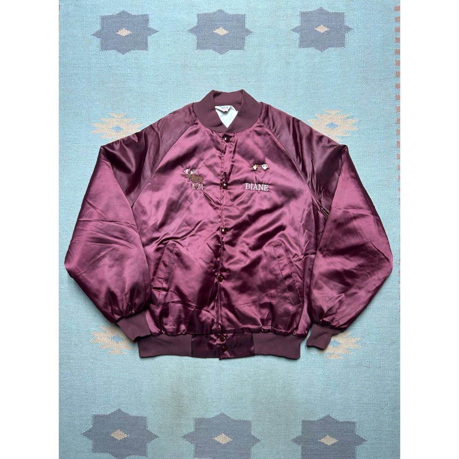 Vintage VINTAGE 80s satin bomber jacket Mancelona Michigan embroidered moose large Jacket Mens L Satin Moose Embroidered Michigan Vintage 80s Size US L / EU 52-54 / 3 - 4 Thumbnail