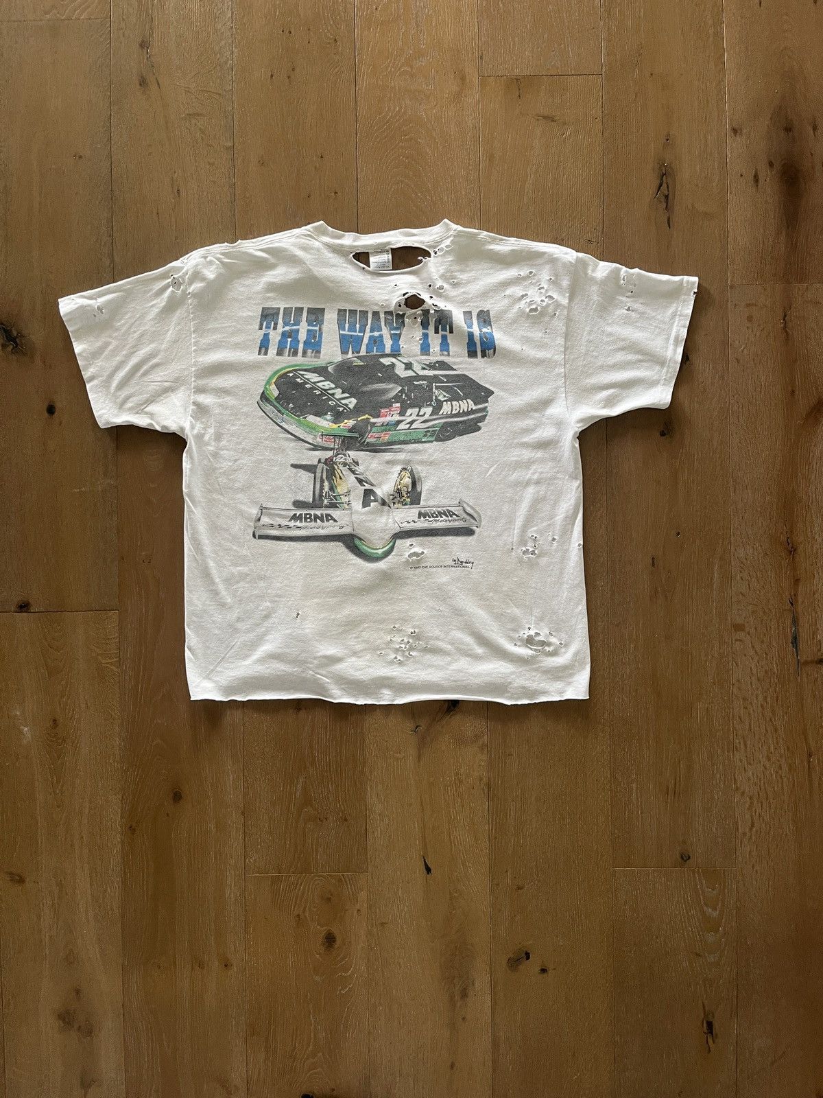 Vintage Vintage 90s Thrashed NASCAR Tee Size US XL / EU 56 / 4 - 2 Thumbnail