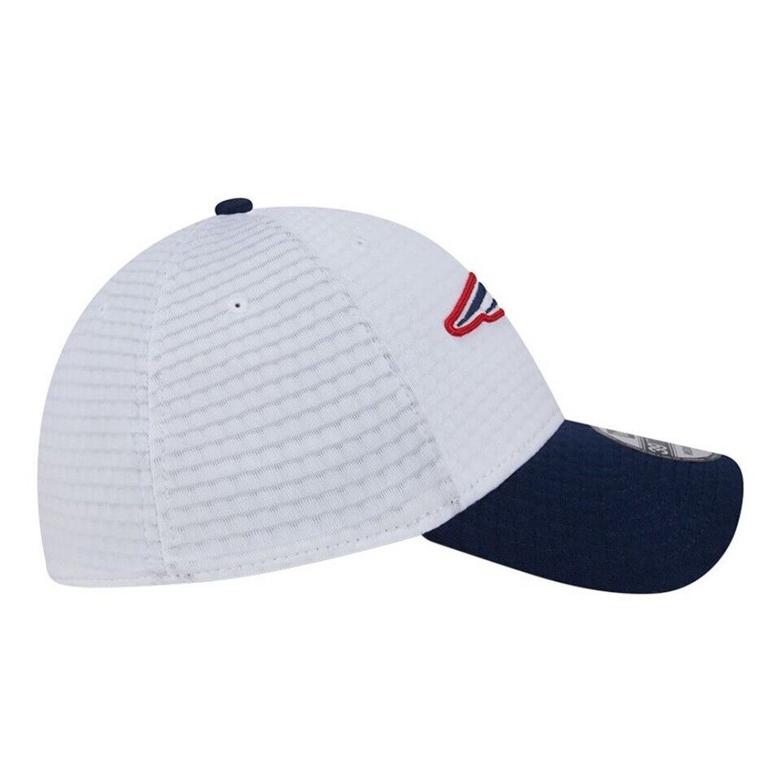 New Era New Era New England Patriots Hat 39Thirty White Navy Mens Size ONE SIZE - 5 Thumbnail
