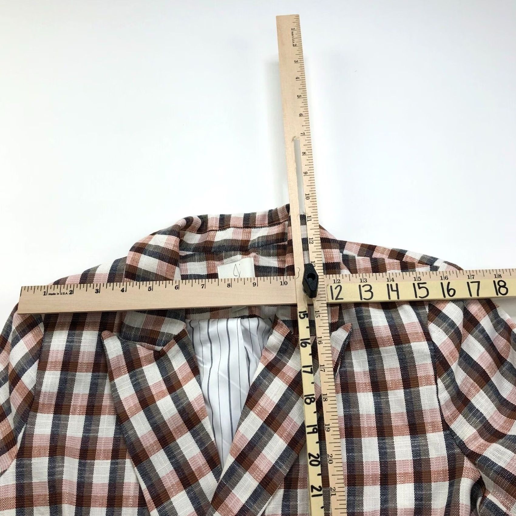 Joie Joie Blazer Shirt Womens Cotton Blend Plaid Button Lined Jacket Mint Large Mid-Length Blazer Womens Casual Formal Workwear Bob Size L / US 10 / IT 46 - 4 Thumbnail