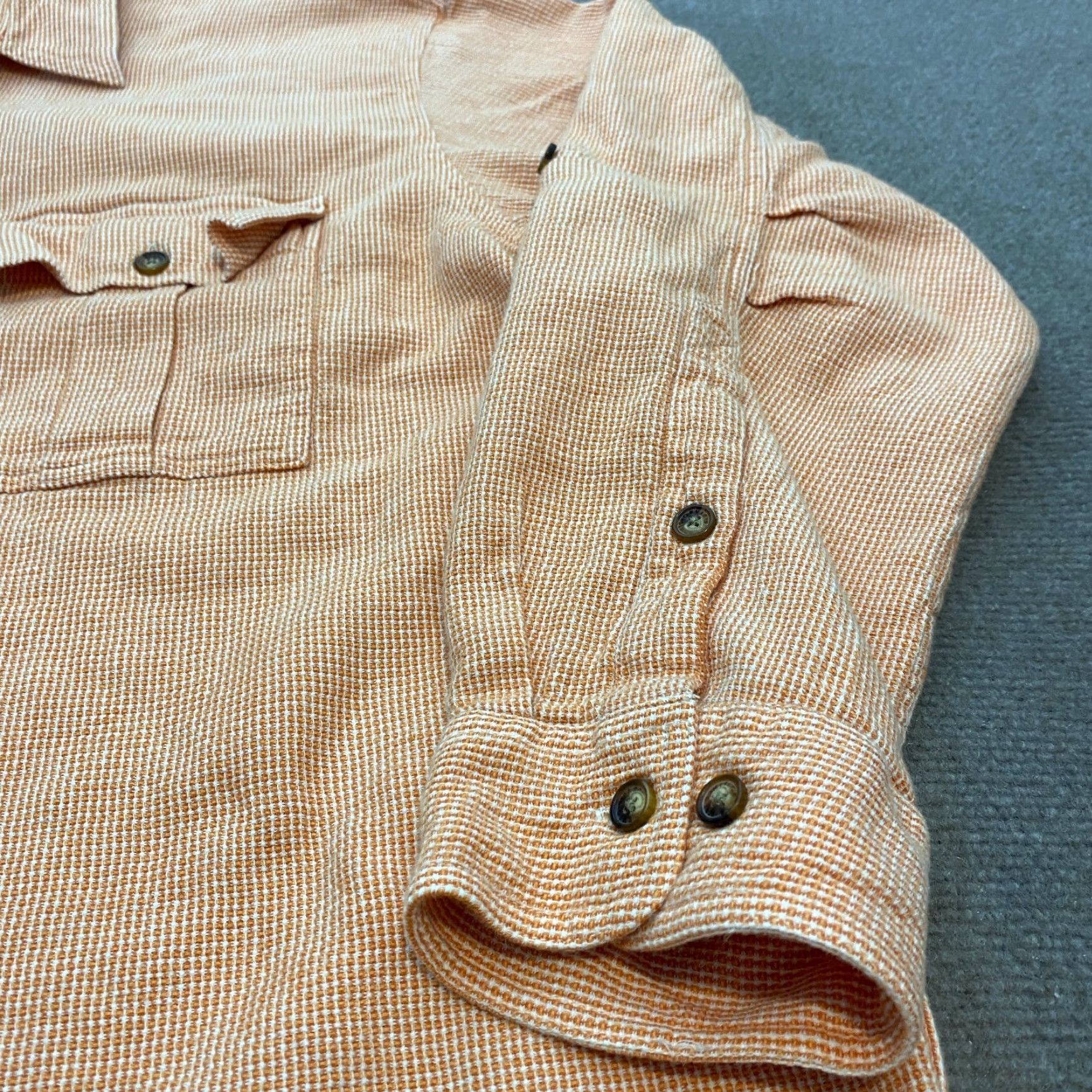 Orvis Orvis Shirt Mens 2XL Orange Woven Flap Pockets Long Sleeve Collar Button Camp Size US XXL / EU 58 / 5 - 4 Thumbnail