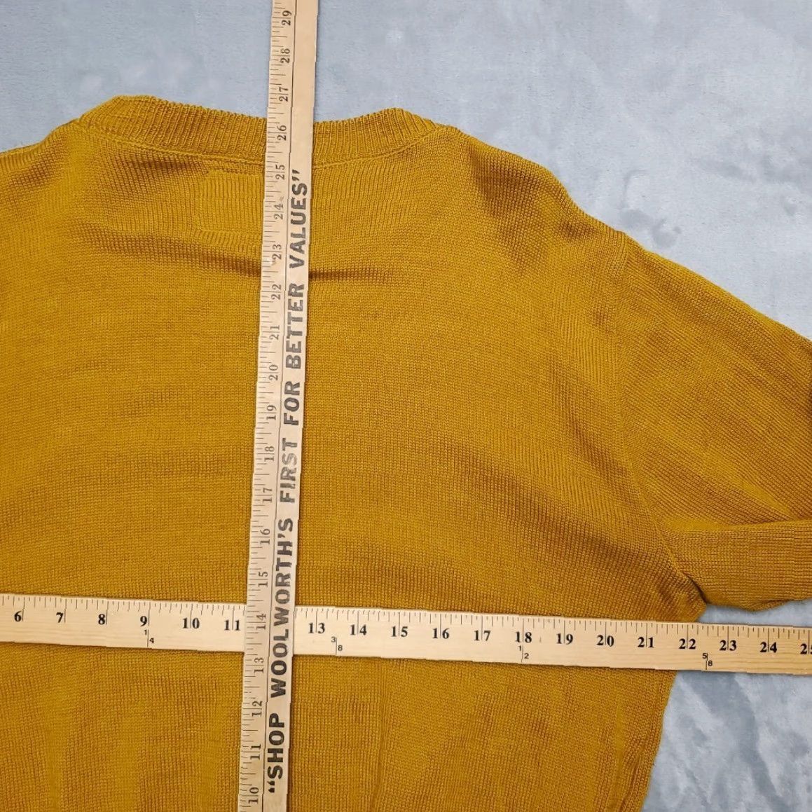 Vintage VTG Whiting Sweater Mens 44 Yellow Crewneck Knit Pullover 50s 60s Mid Century Size US XXL / EU 58 / 5 - 8 Thumbnail