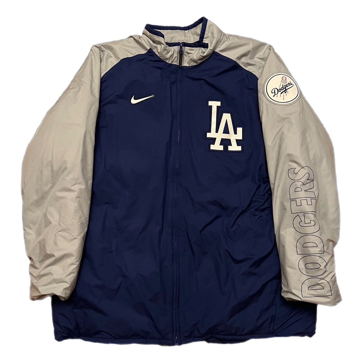 image of Los Angeles Dodgers Dugout Zip-Up Performance Jacket in Blue, Men's (Size XL)