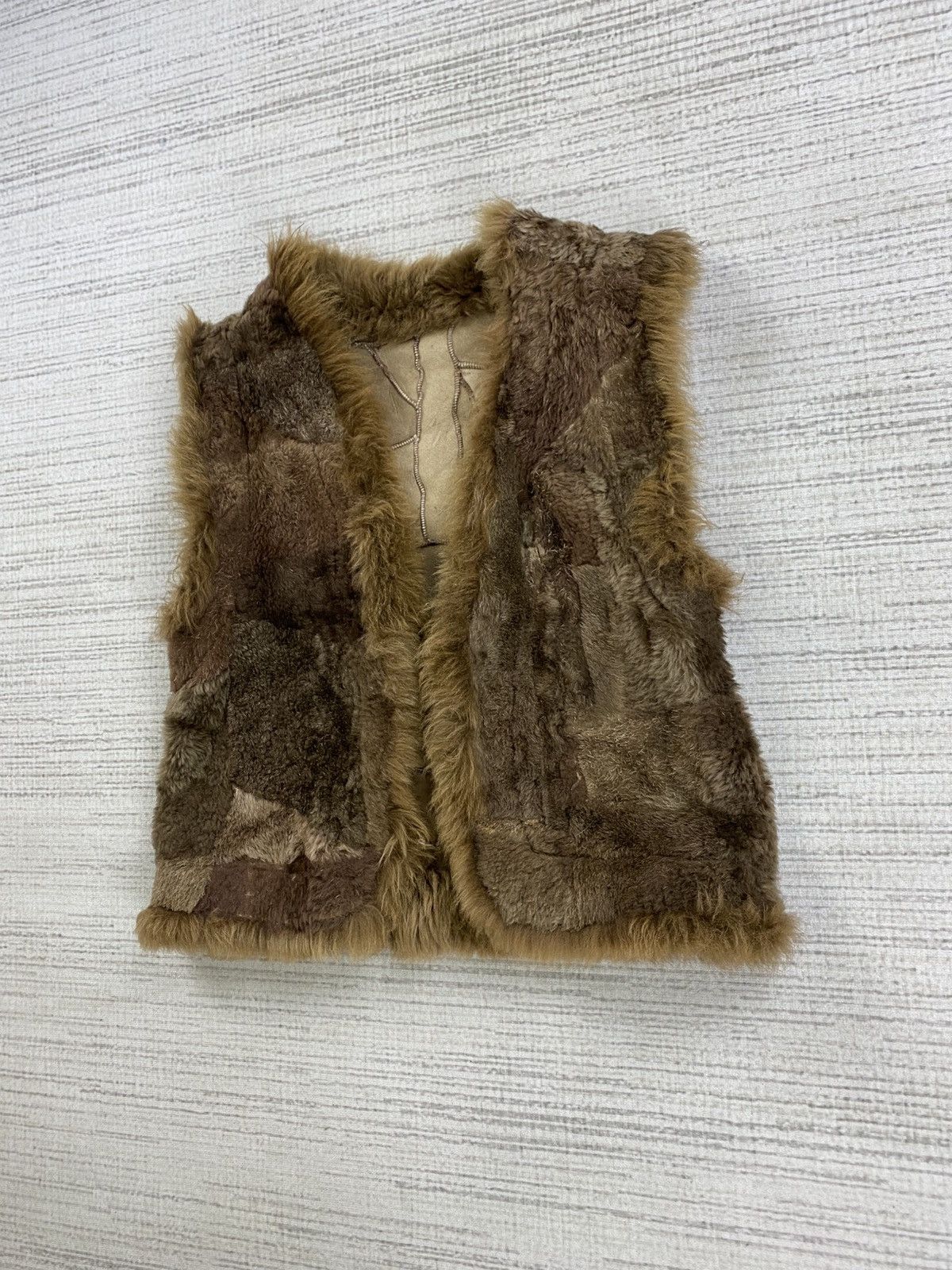 Leather × Other × Vintage Vintage Leather Patchwork Fur Vest Size US S / EU 44-46 / 1 - 4 Thumbnail