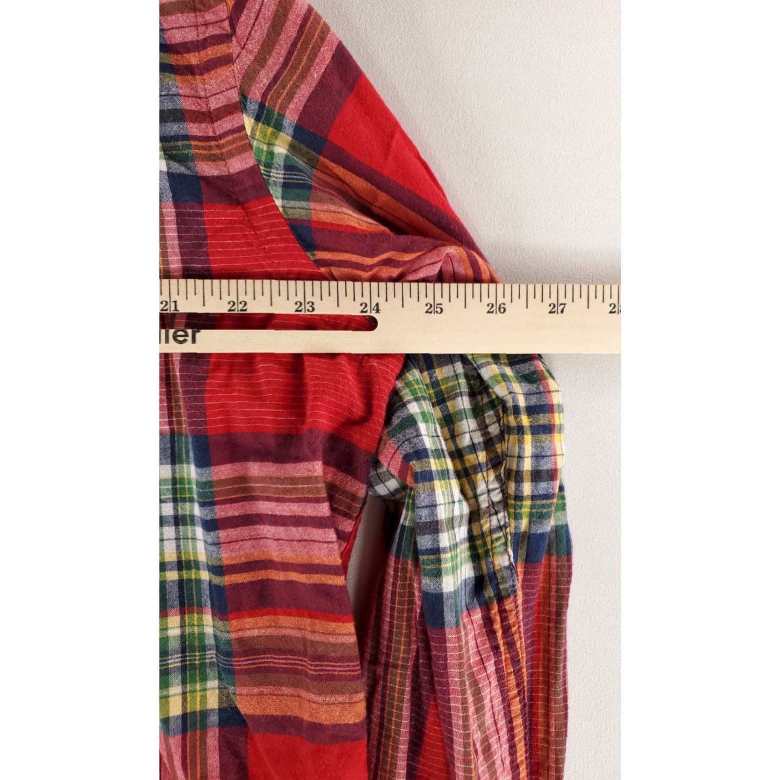 Polo Ralph Lauren Polo Ralph Lauren Button-Up Shirt Plaid Red Long Sleeve Mens XL Epaulets Button Up Shirt Red XL Mens Size US XL / EU 56 / 4 - 5 Thumbnail