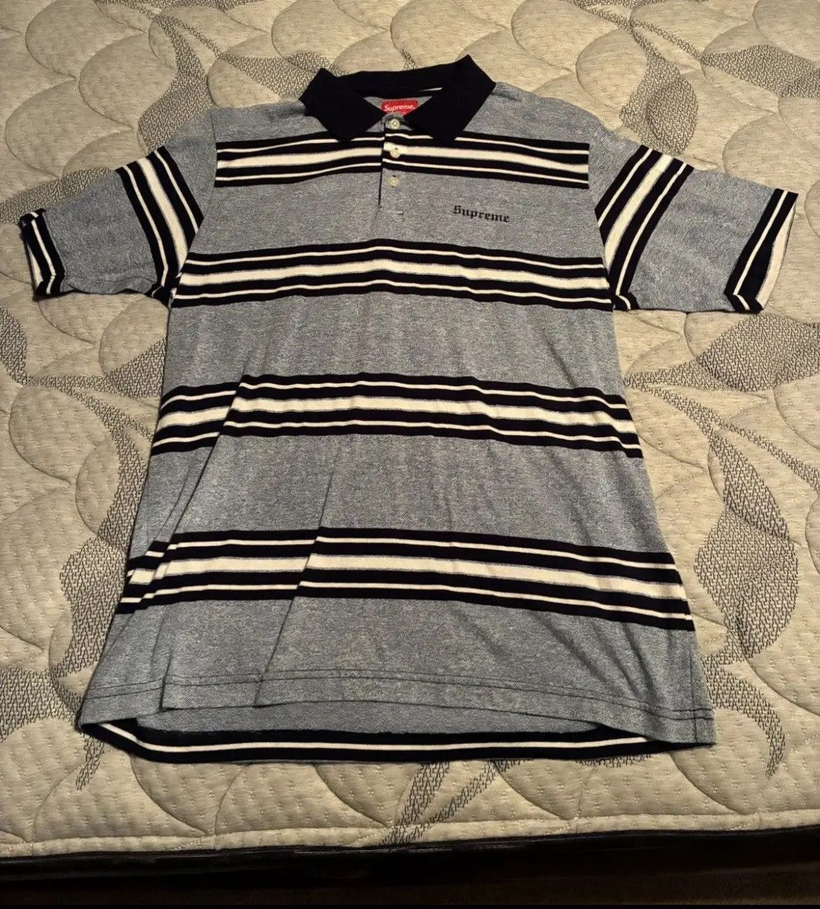 Supreme Stripe Zip Up Polo Sweater Supreme Stripe Zip Up Polo