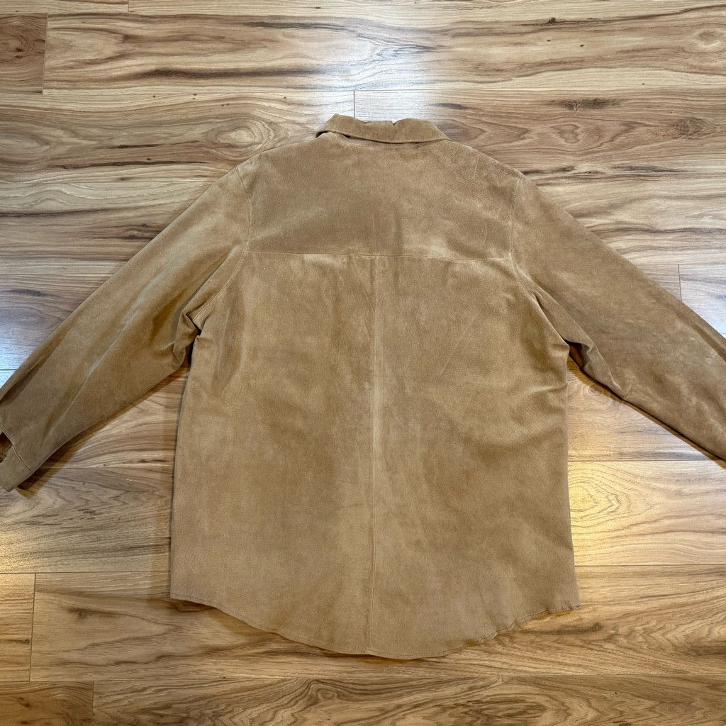 WISDOM Men’s DCG Supplies Genuine Leather Shirt Jacket Tan L Size US L / EU 52-54 / 3 - 2 Thumbnail