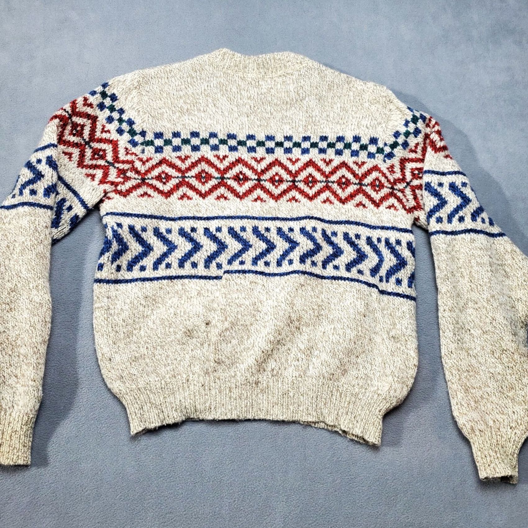 Lands' End Vintage Lands' End Sweater Women Large Beige Fair Isle Wool Blend Y2K Style - USA Knit - Long Sleeve Size L / US 10 / IT 46 - 6 Thumbnail