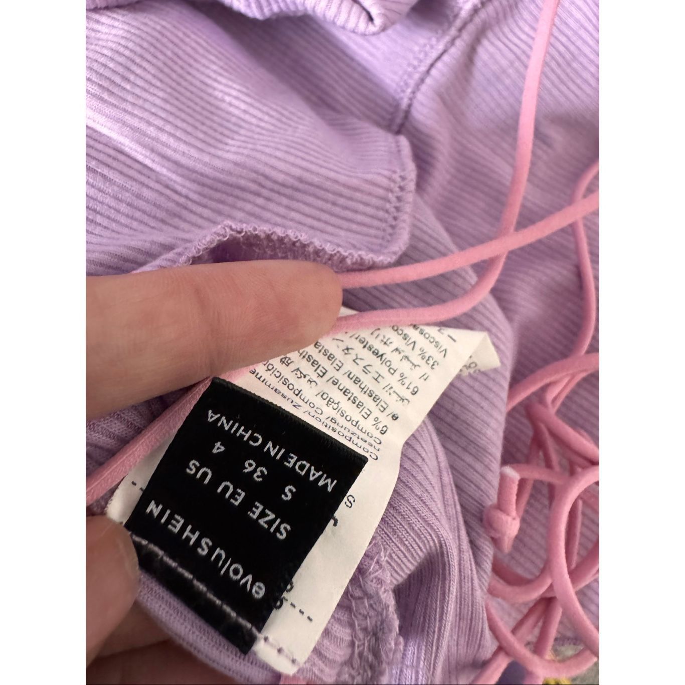 Other Lavender Ribbed Lace Up Back Bodysuit Size Small Purple Ruch Size S / US 4 / IT 40 - 5 Thumbnail