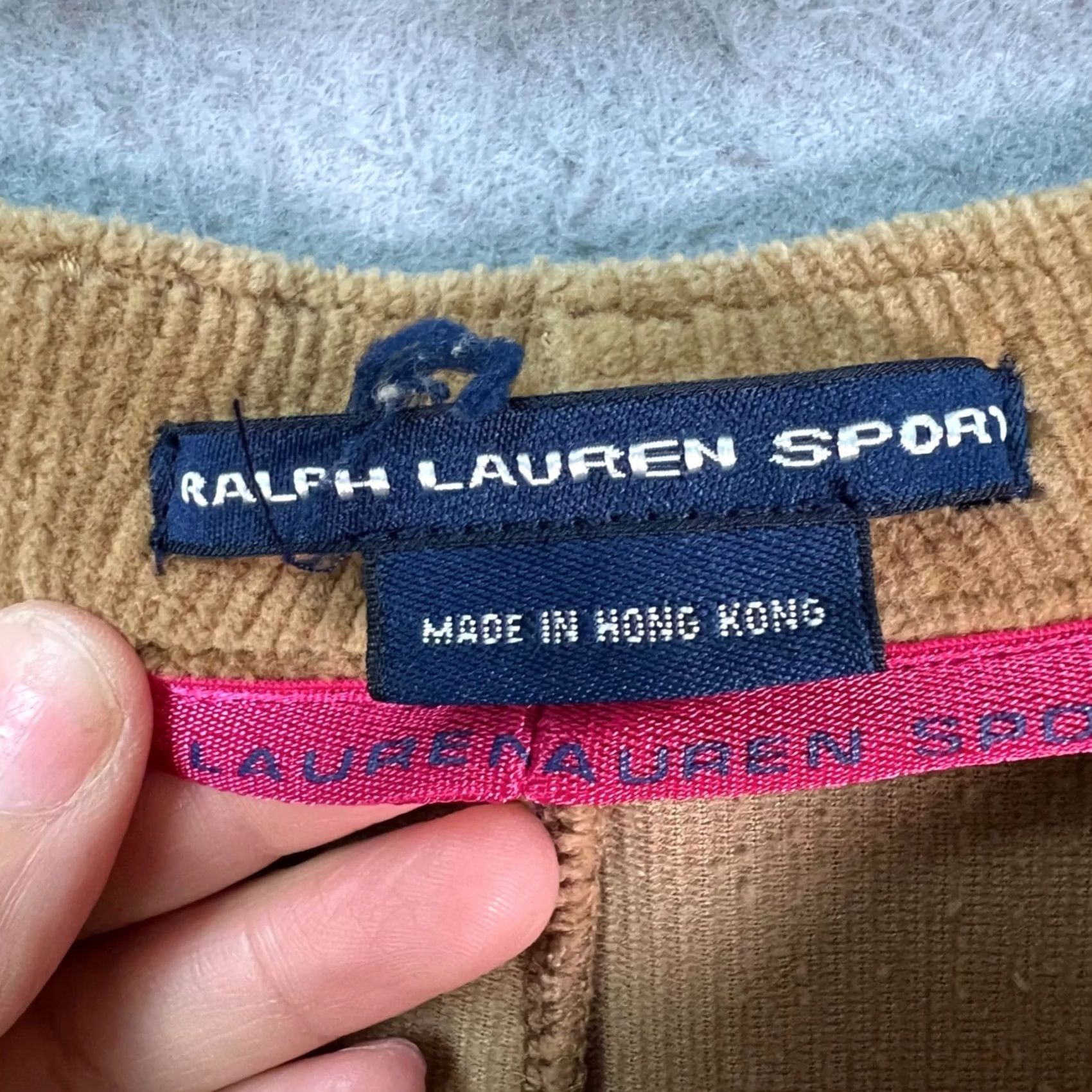 Polo Ralph Lauren Ralph Lauren Sport Womens Medium Tan Corduroy Pants w/ Gold Zip Accent Size 32" / US 10 / IT 46 - 3 Thumbnail