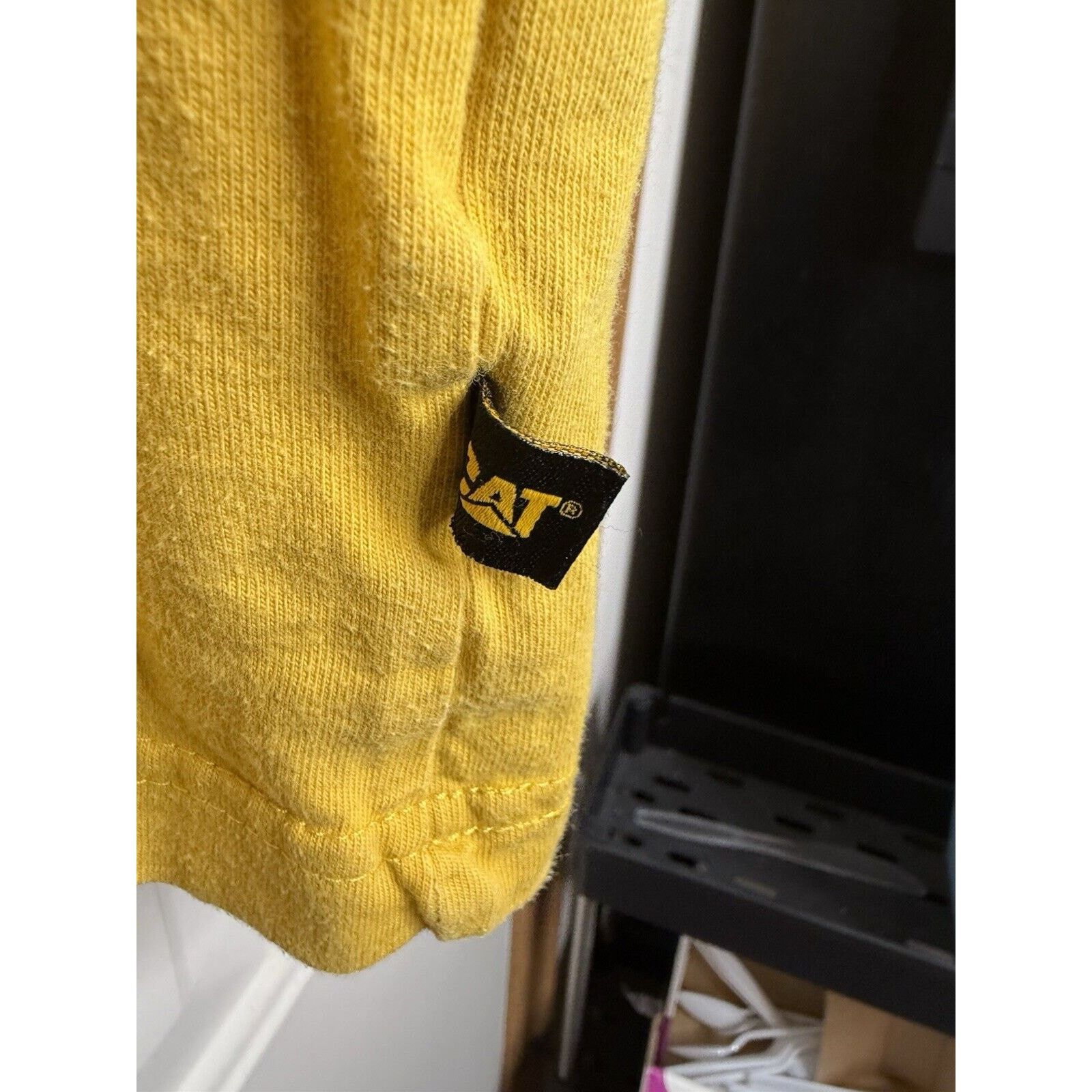 & Other Stories CAT Workwear Shirt Mens Large Yellow Crew Neck Long Sleeve Size US L / EU 52-54 / 3 - 4 Thumbnail