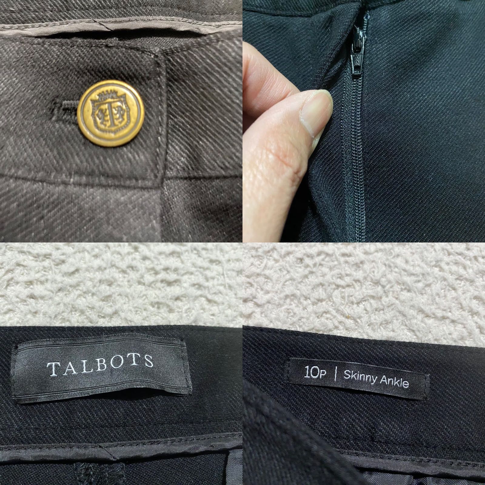 Talbots Talbots Womens 10P Pants Black Equestrian Faux Suede Breeches Skinny Ankle Size 32" / US 10 / IT 46 - 8 Thumbnail
