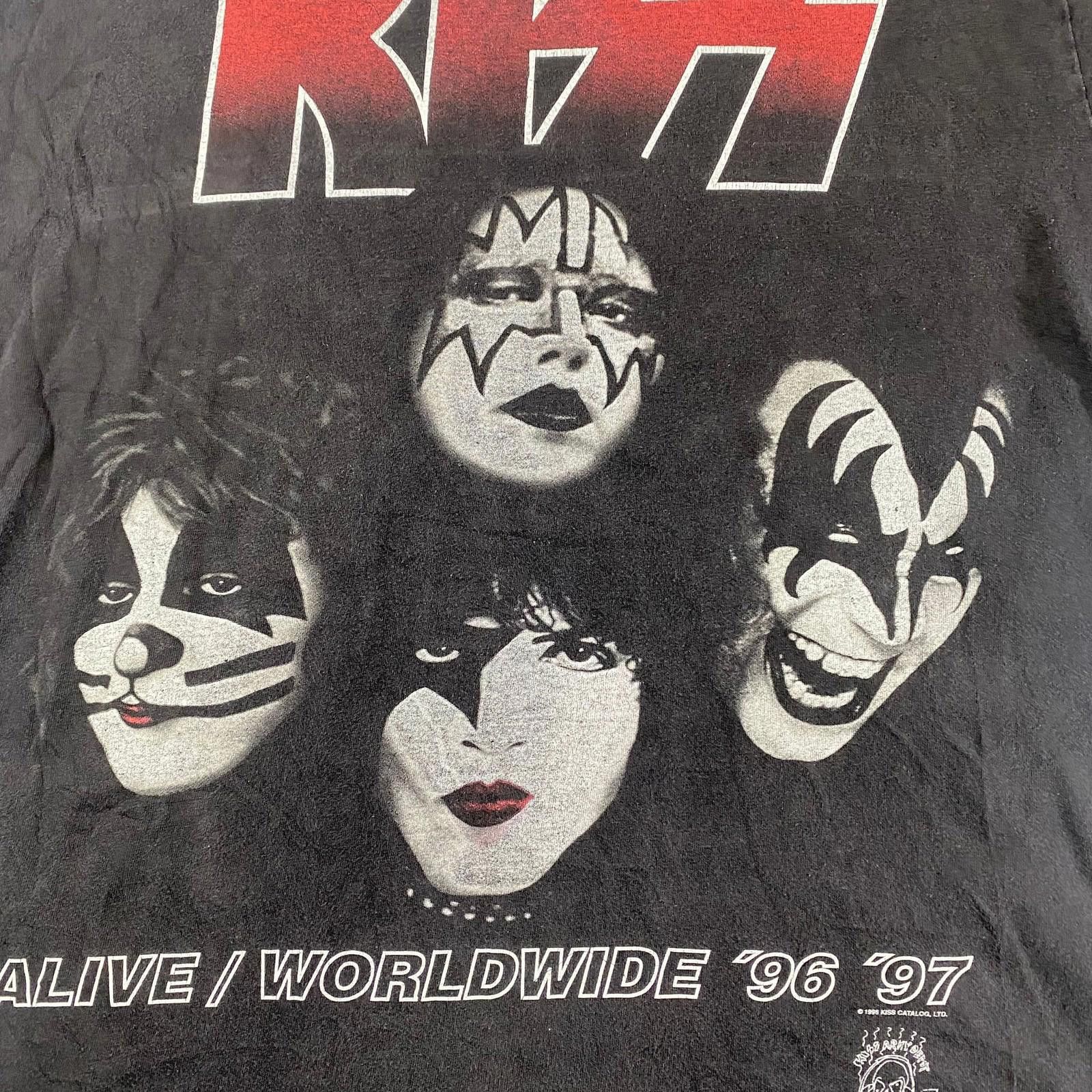 KISS Vintage KISS Alive Worldwide 1996-1997 Tour Band T-Shirt Size US L / EU 52-54 / 3 - 2 Thumbnail