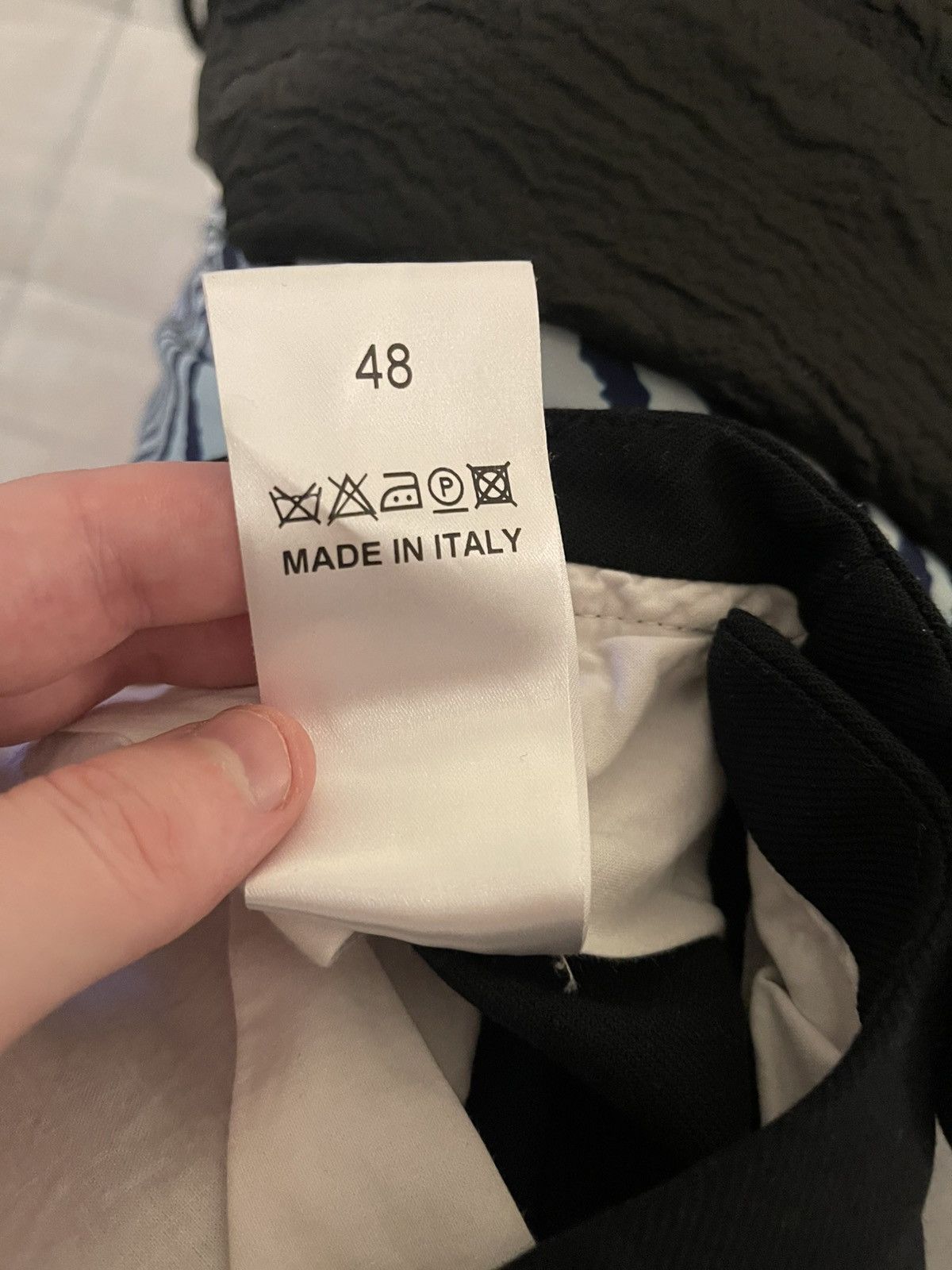 Raf Simons Modello Straight Fit Pants Horizontal Cut Black & Ecru Size US 32 / EU 48 - 6 Thumbnail