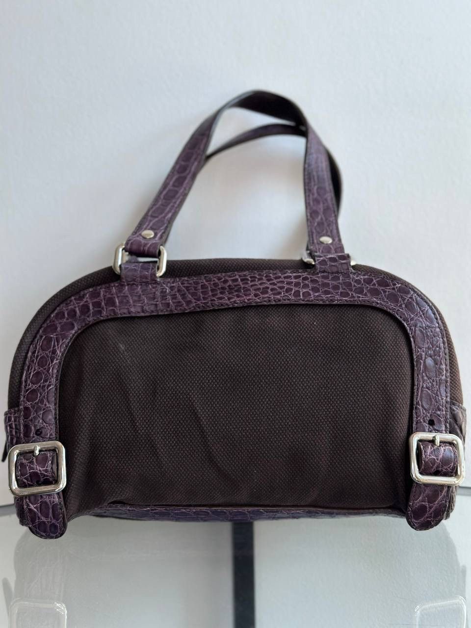 Dior Prada Vitello Zipper Buckle Bag Bowling crocodile purple Size ONE SIZE - 16 Thumbnail