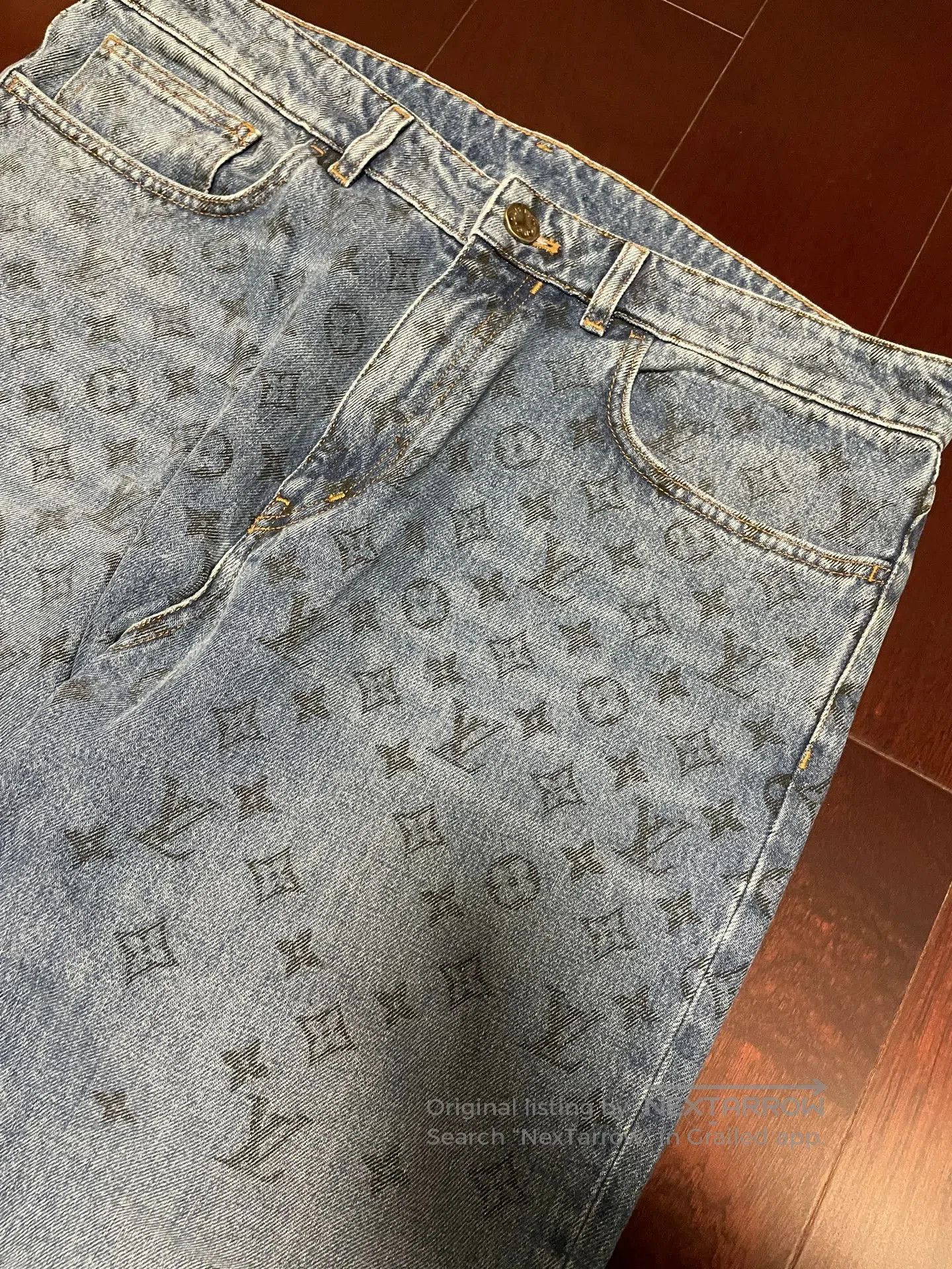 Louis Vuitton lv printed denim pants size 34. Size US 34 / EU 50 - 3 Thumbnail