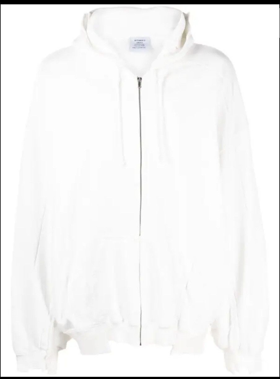Vetements VETEMENTS Men White Cut Up Destroyed Hoodie Size M Oversized Size US M / EU 48-50 / 2 - 5 Thumbnail