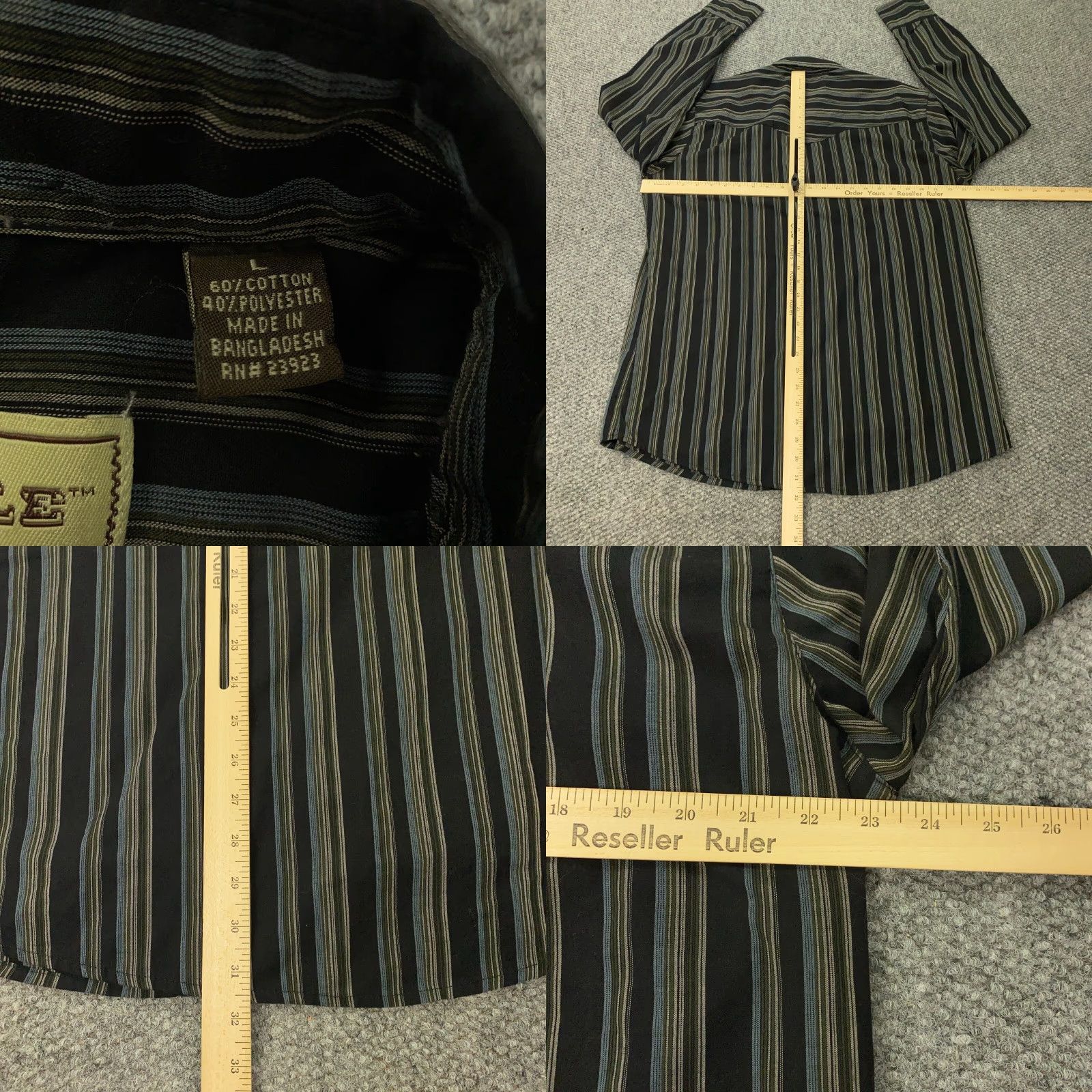 Vintage VINTAGE Bit & Bridle Western Shirt Mens L Black Striped Pearl Snap Cowboy Size US L / EU 52-54 / 3 - 8 Thumbnail