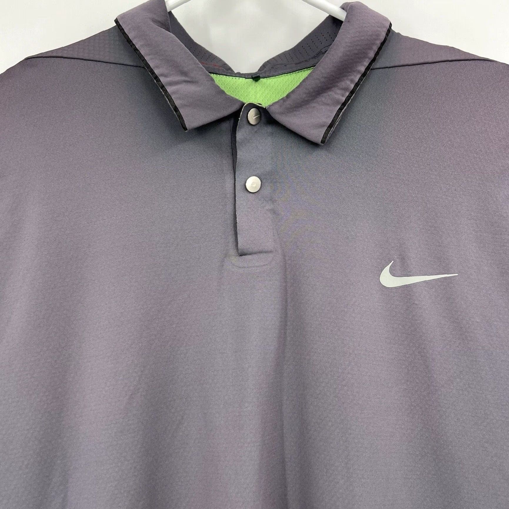Nike Tiger Woods Collection Shirt DRI-FIT Golf Polo Gray Sz Large 726201-065 Mens