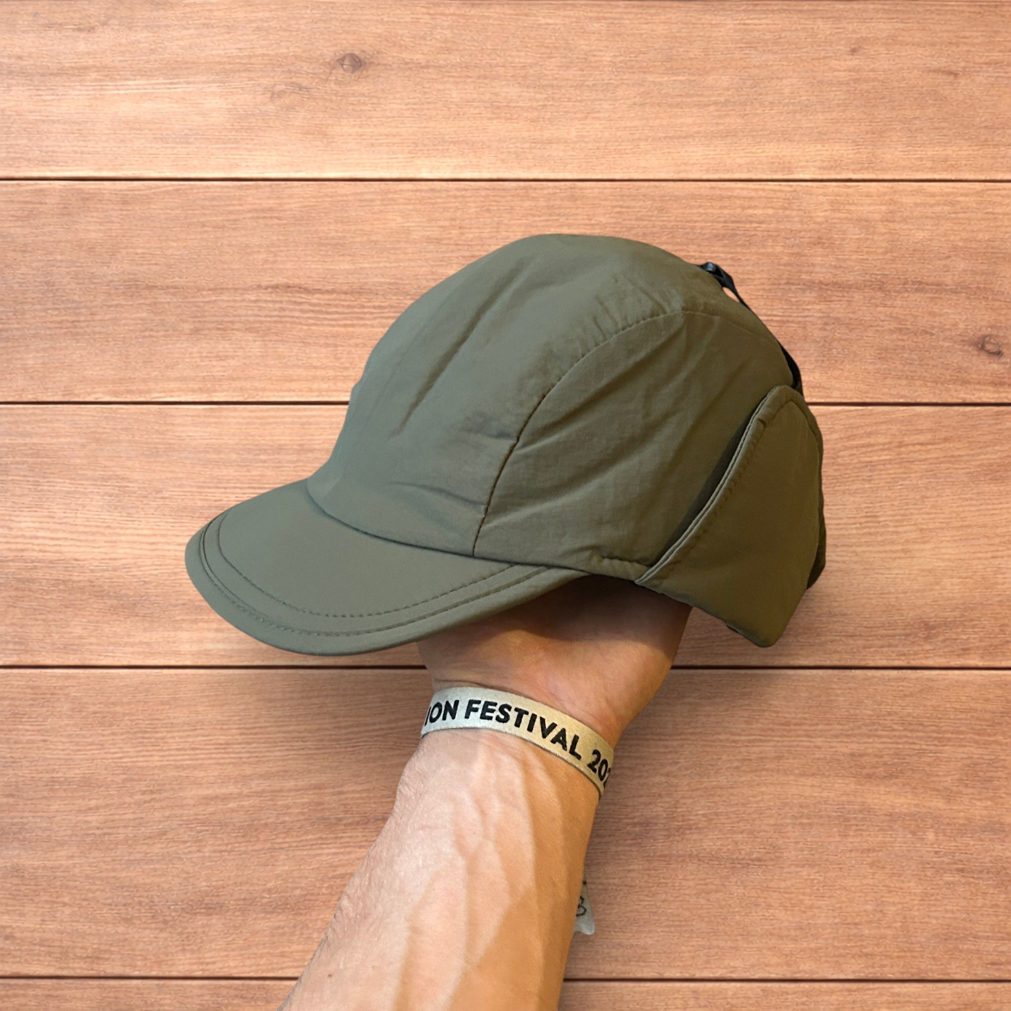 Japanese Brand Insane Russian Trapper Korean padded hat cap in khaki green. Size ONE SIZE - 1 Thumbnail