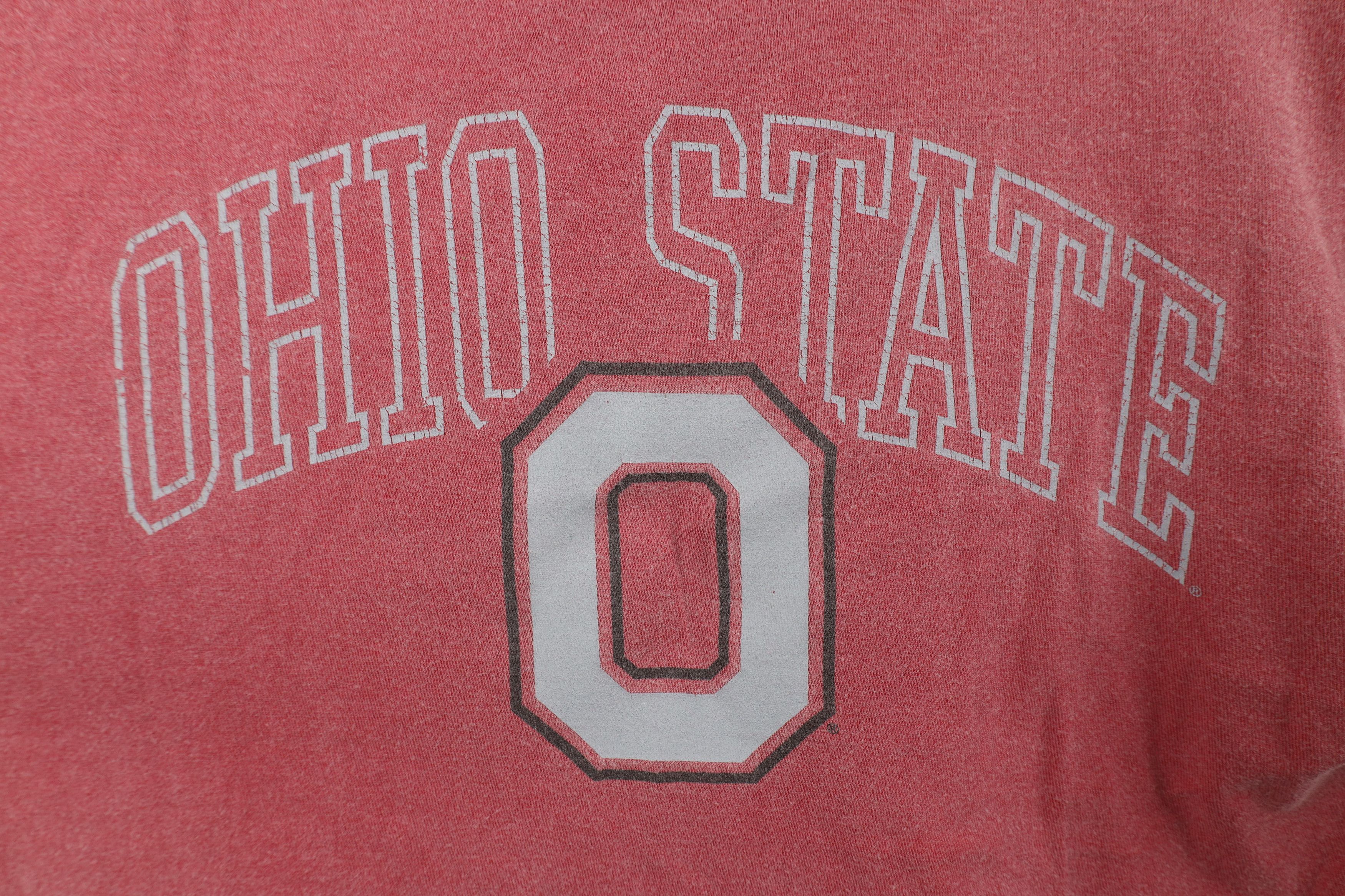 Vintage Vintage 90s Faded Ohio State University Short Sleeve T-Shirt Size US L / EU 52-54 / 3 - 4 Thumbnail