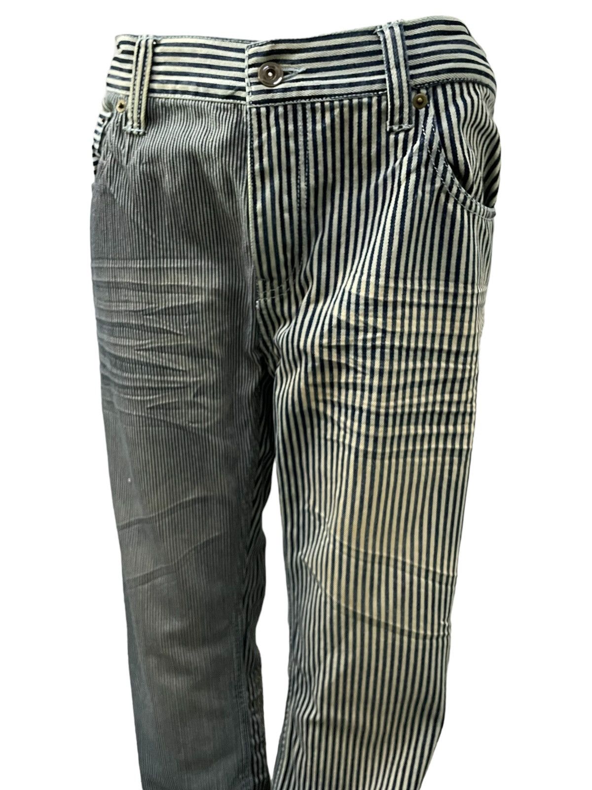 GOSTAR DE FUGA × Hysteric Glamour Jungle Storm Japan Multi Hickory Stripe 3D Whisker Jeans Size US 32 / EU 48 - 5 Thumbnail