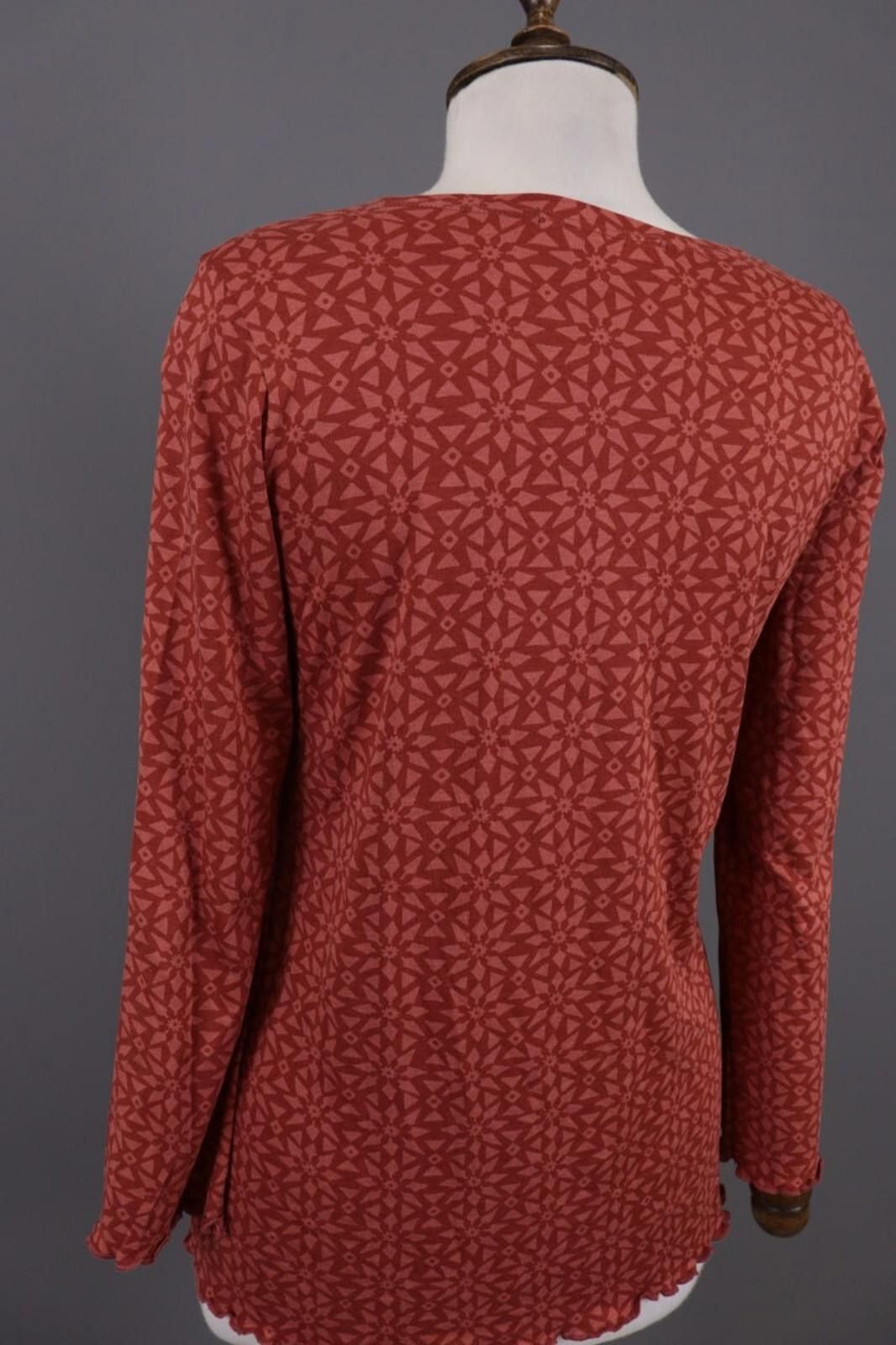 Designer Gudrun Sjorden Red Printed Tunic Shirt Size Size S Size S / US 4 / IT 40 - 11 Thumbnail