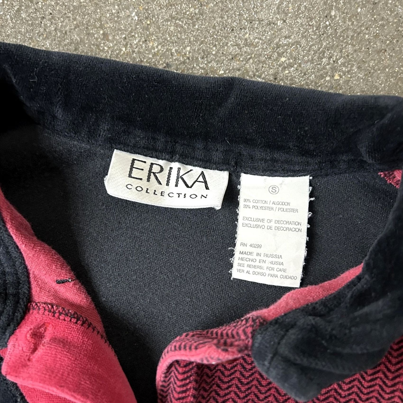 Vintage Erika Collection Shirt Womens Small Black Red Patchwork Argyle Button Front Size S / US 4 / IT 40 - 5 Thumbnail