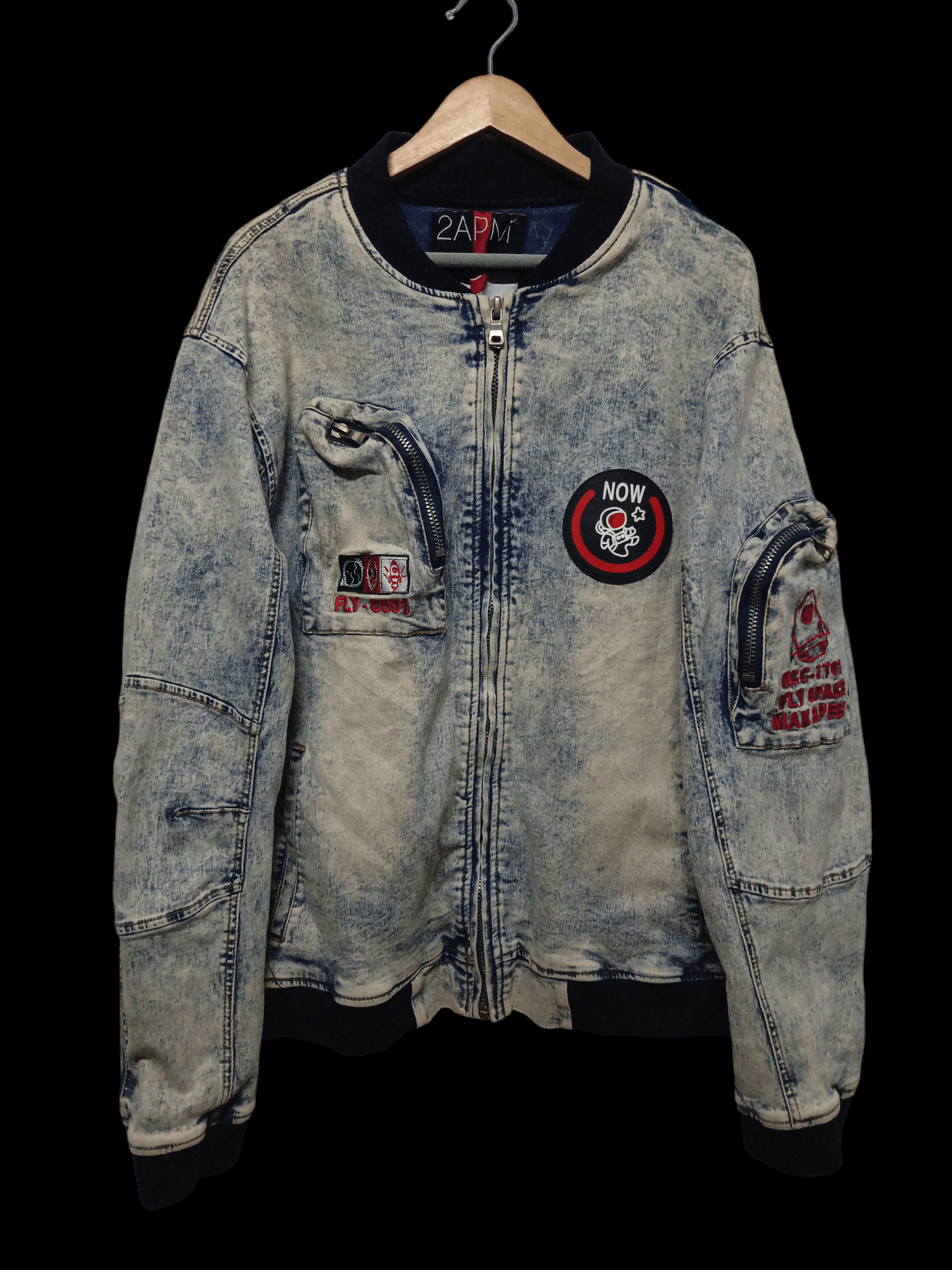 Japanese Brand 2apm denim bomber jackets Size US L / EU 52-54 / 3 - 1 Thumbnail