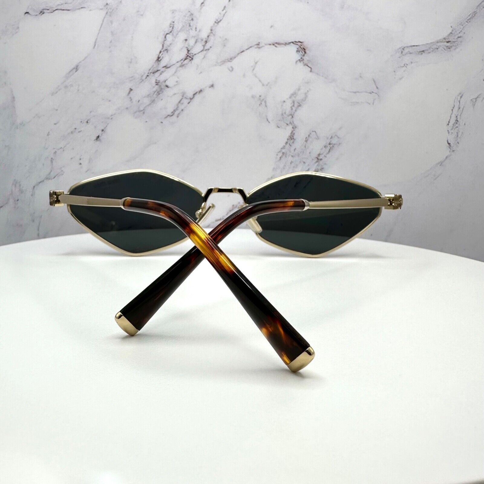 Miu Miu New MIU MIU Runway Hexagon Gold Metal Sunglasses Logo Size ONE SIZE - 11 Thumbnail