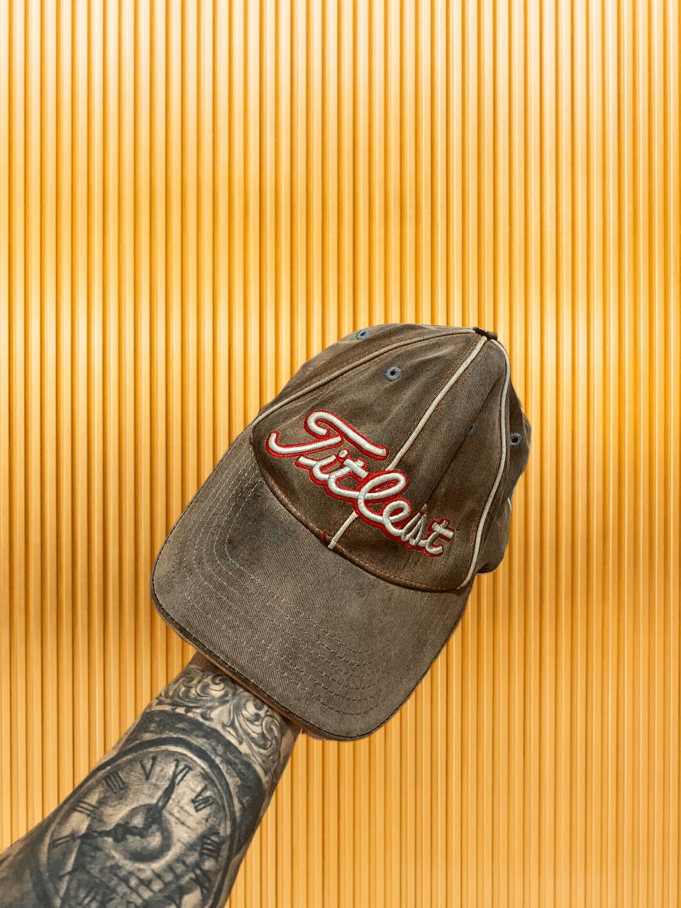Casquette Titleist Vintage – Fabriquée Aux USA, Beige, Taille Unique