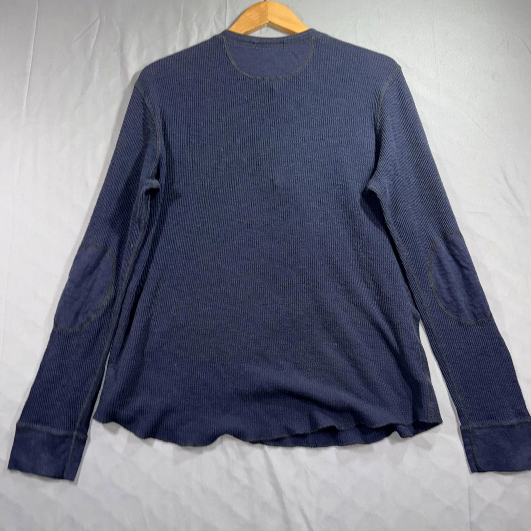 Vince Vince Henley Shirt Mens XL Blue Waffle Knit Thermal Long Sleeve T-Shirt Top Size US XL / EU 56 / 4 - 2 Thumbnail