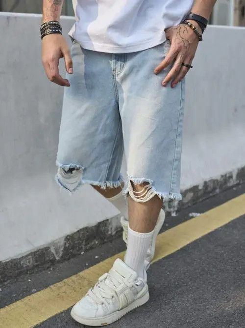 Japanese Brand × Vintage Vintage RETRO 90s distressed washed shorts jeans Size US 32 / EU 48 - 3 Thumbnail